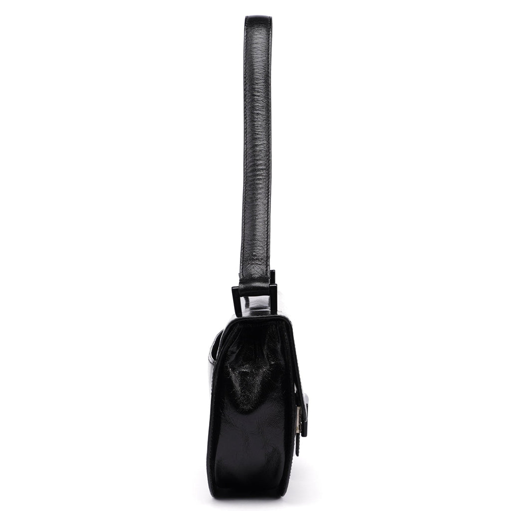 1990's Black Calfskin Shoulder Bag