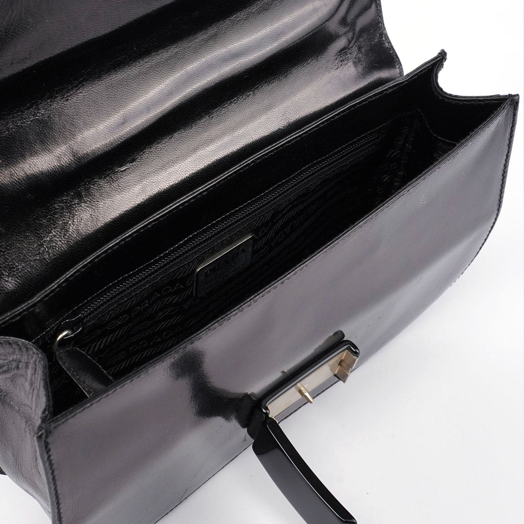 1990's Black Calfskin Shoulder Bag