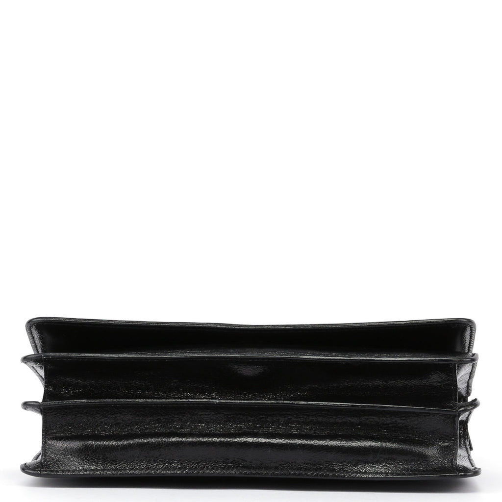 1990's Black Vitello Plastic Shoulder Bag