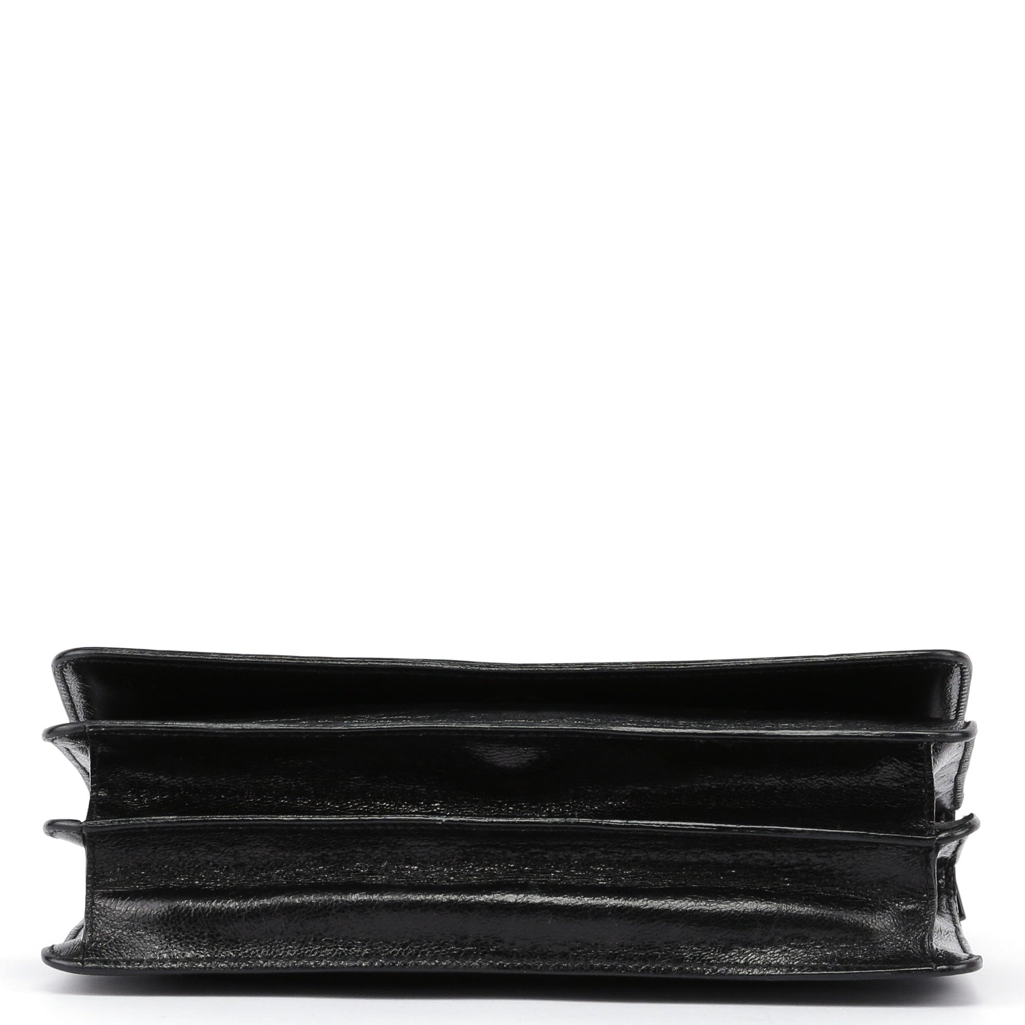 1990's Black Vitello Plastic Shoulder Bag