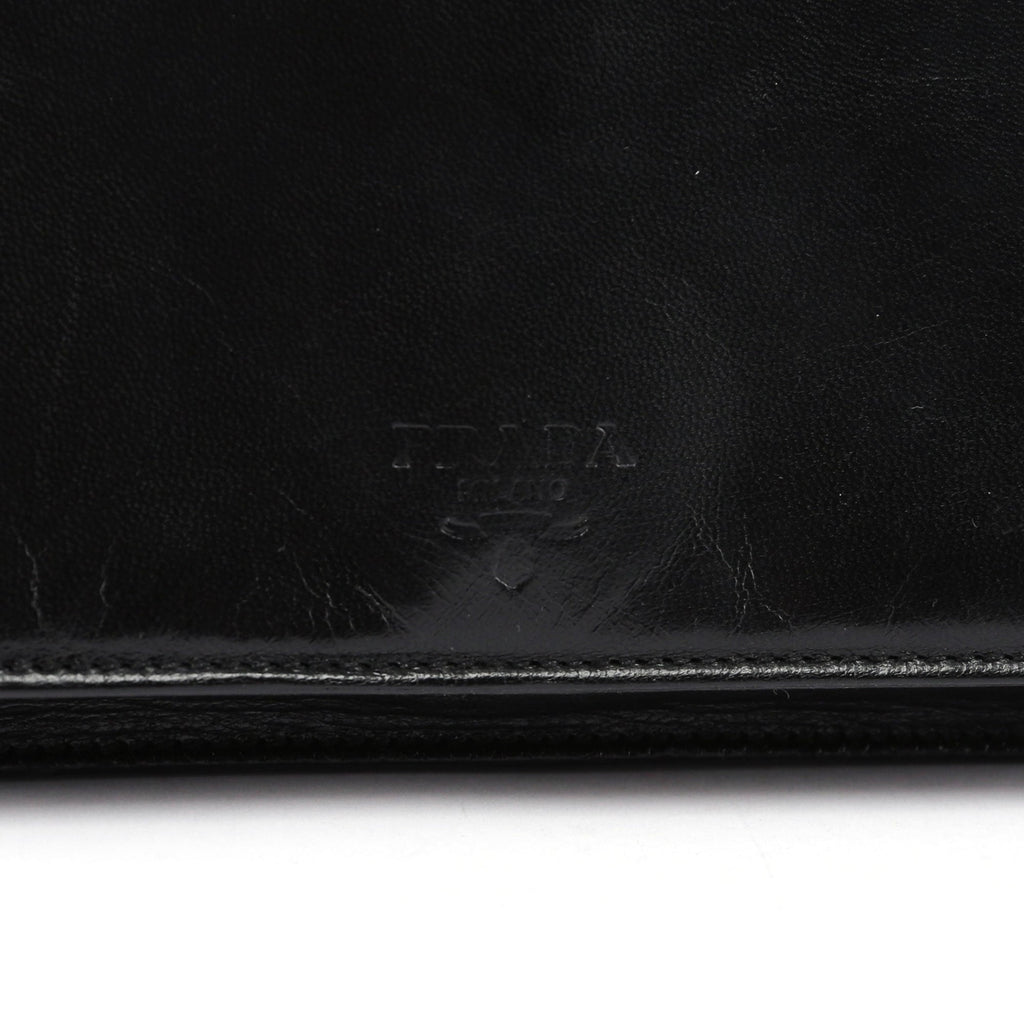 1990's Black Vitello Plastic Shoulder Bag