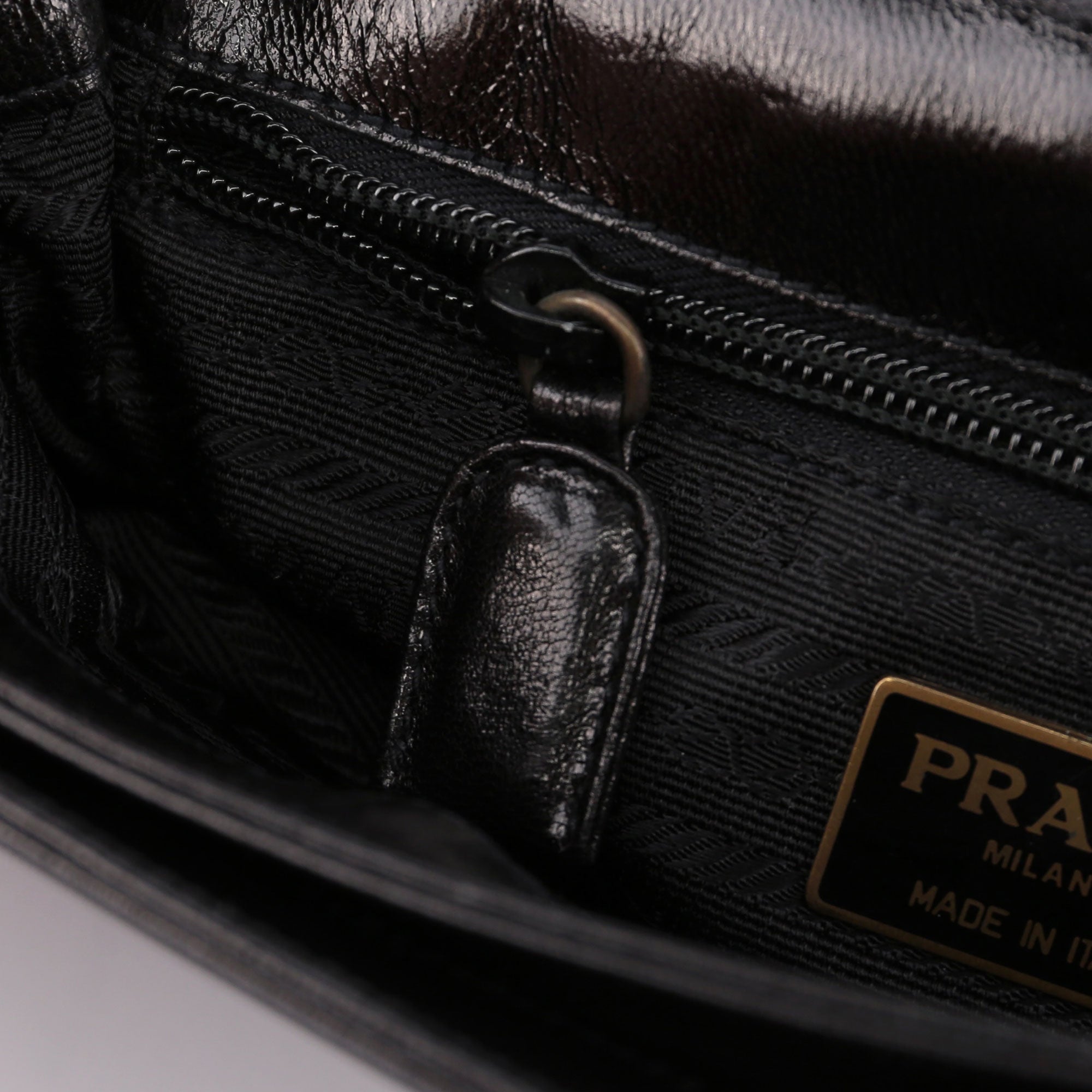 1990's Black Vitello Plastic Shoulder Bag