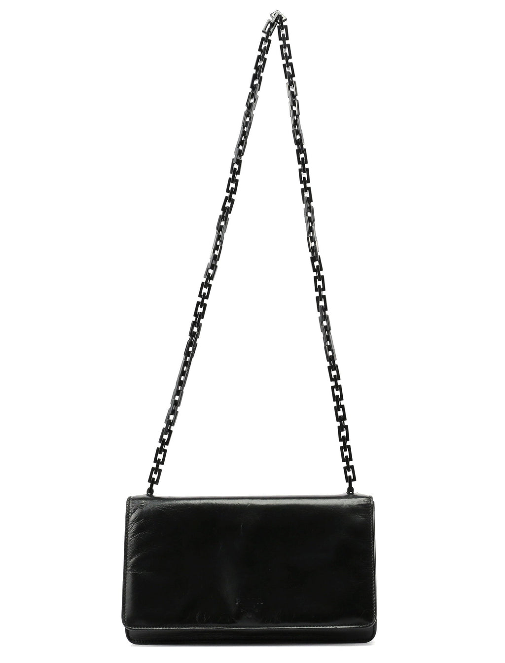 1990's Black Vitello Plastic Shoulder Bag