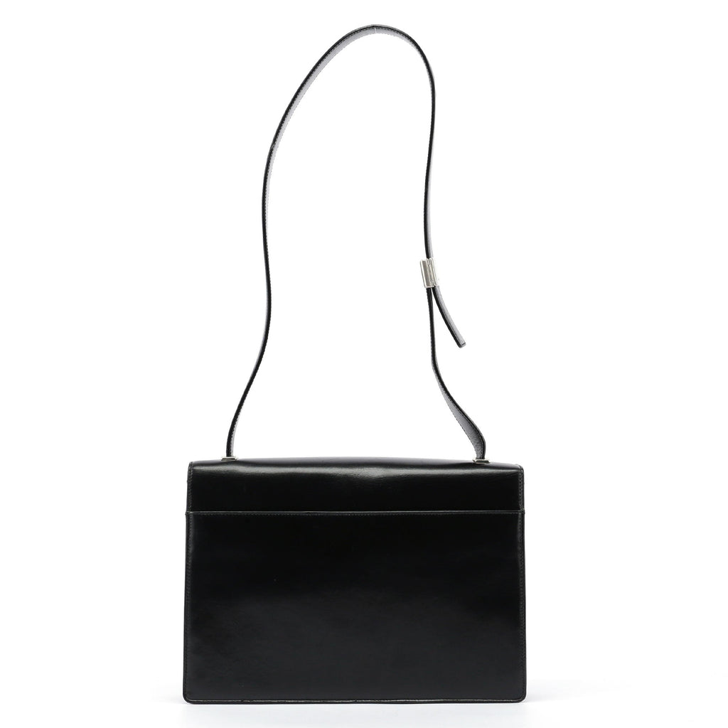 1990's Black Vitello Shoulder Bag