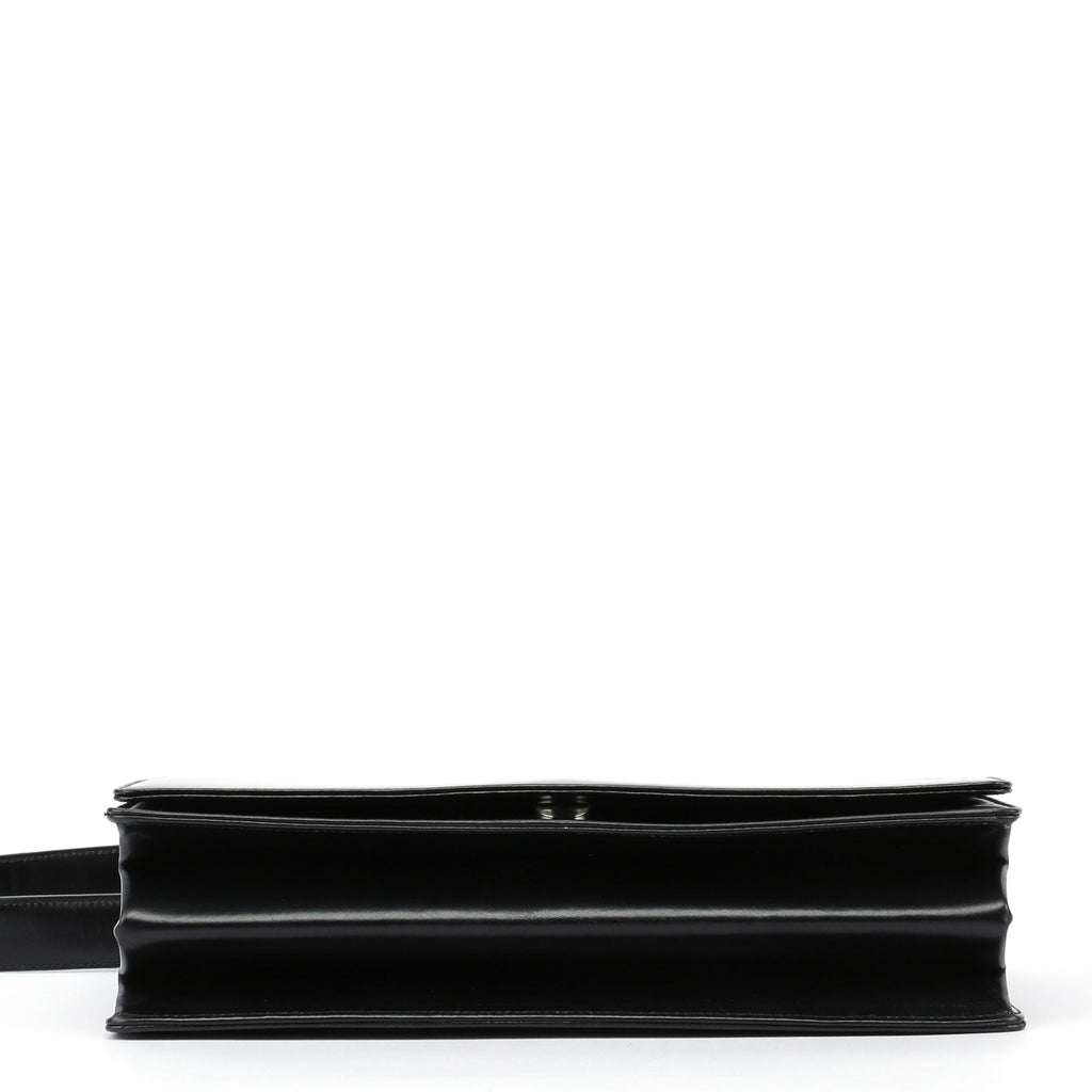 1990's Black Vitello Shoulder Bag