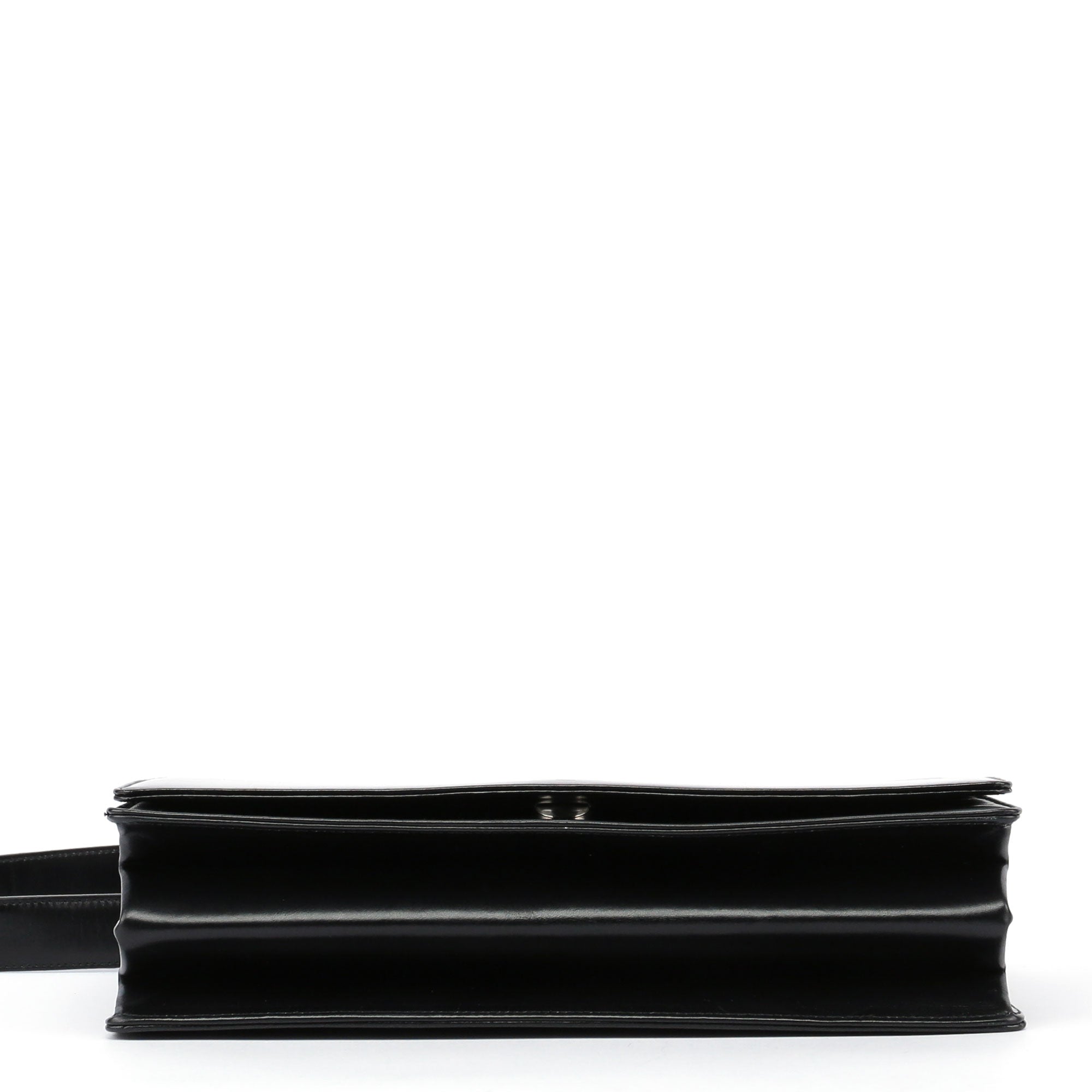 1990's Black Vitello Shoulder Bag