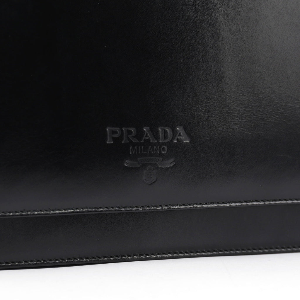 1990's Black Vitello Shoulder Bag