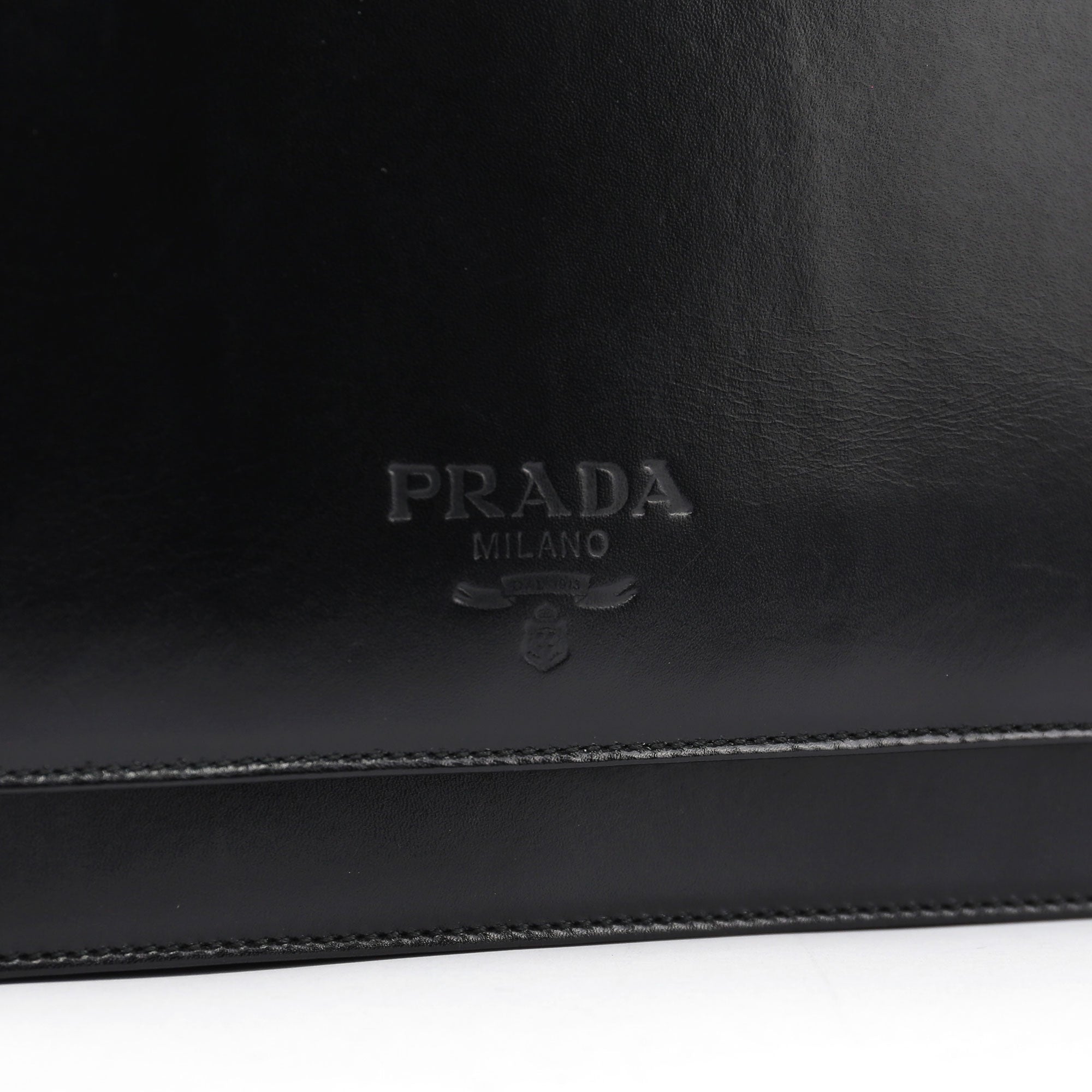 1990's Black Vitello Shoulder Bag