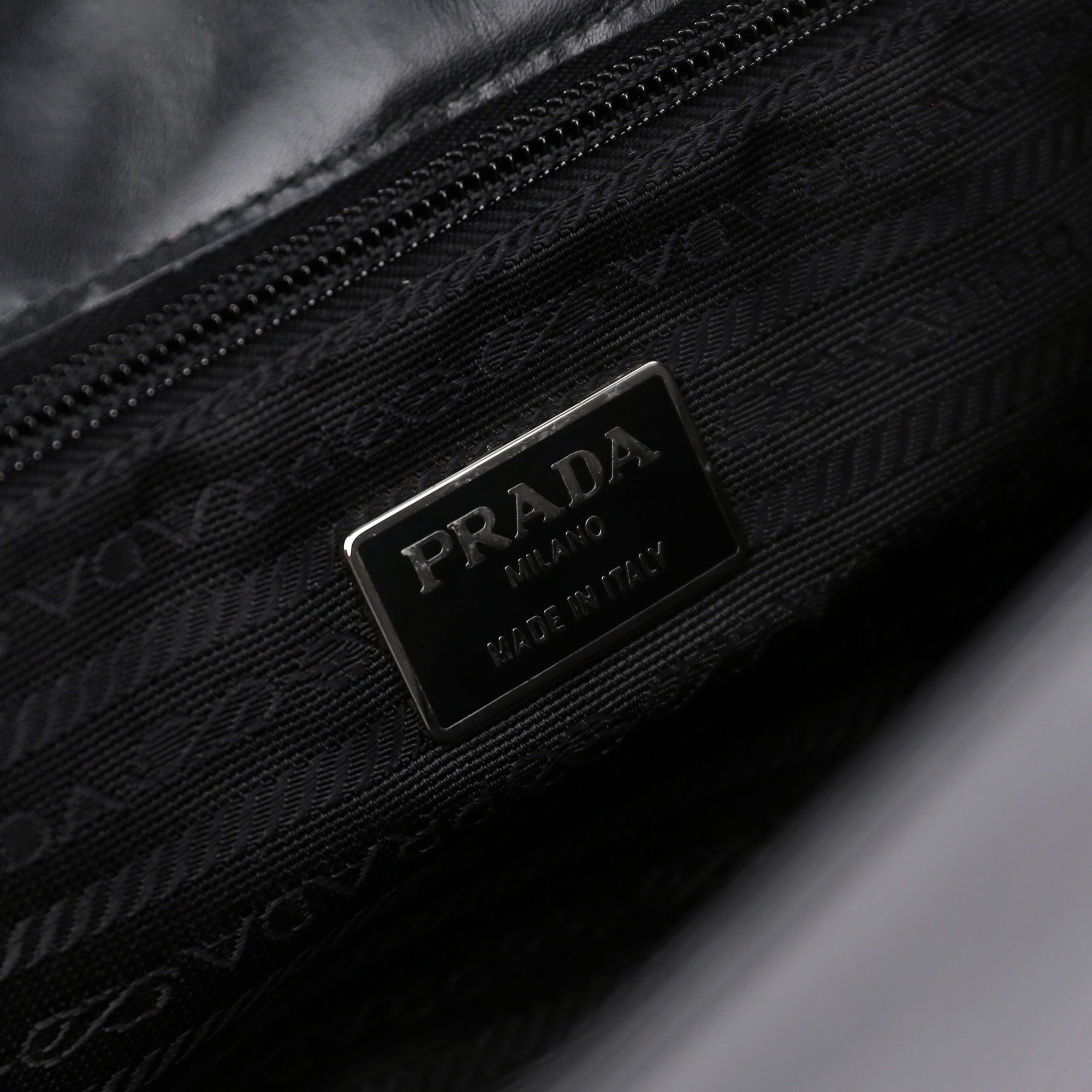 1990's Black Vitello Shoulder Bag