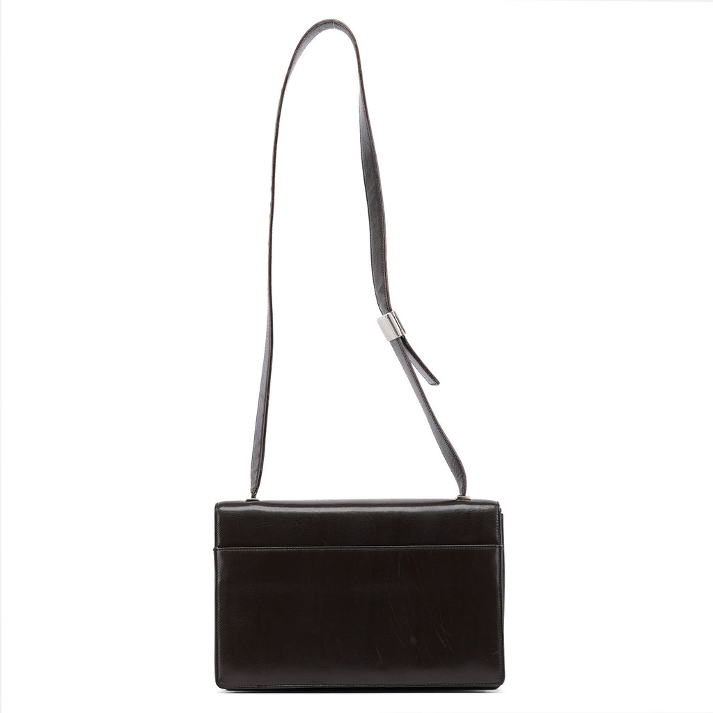 1990's Dark Brown Vitello Shoulder Bag
