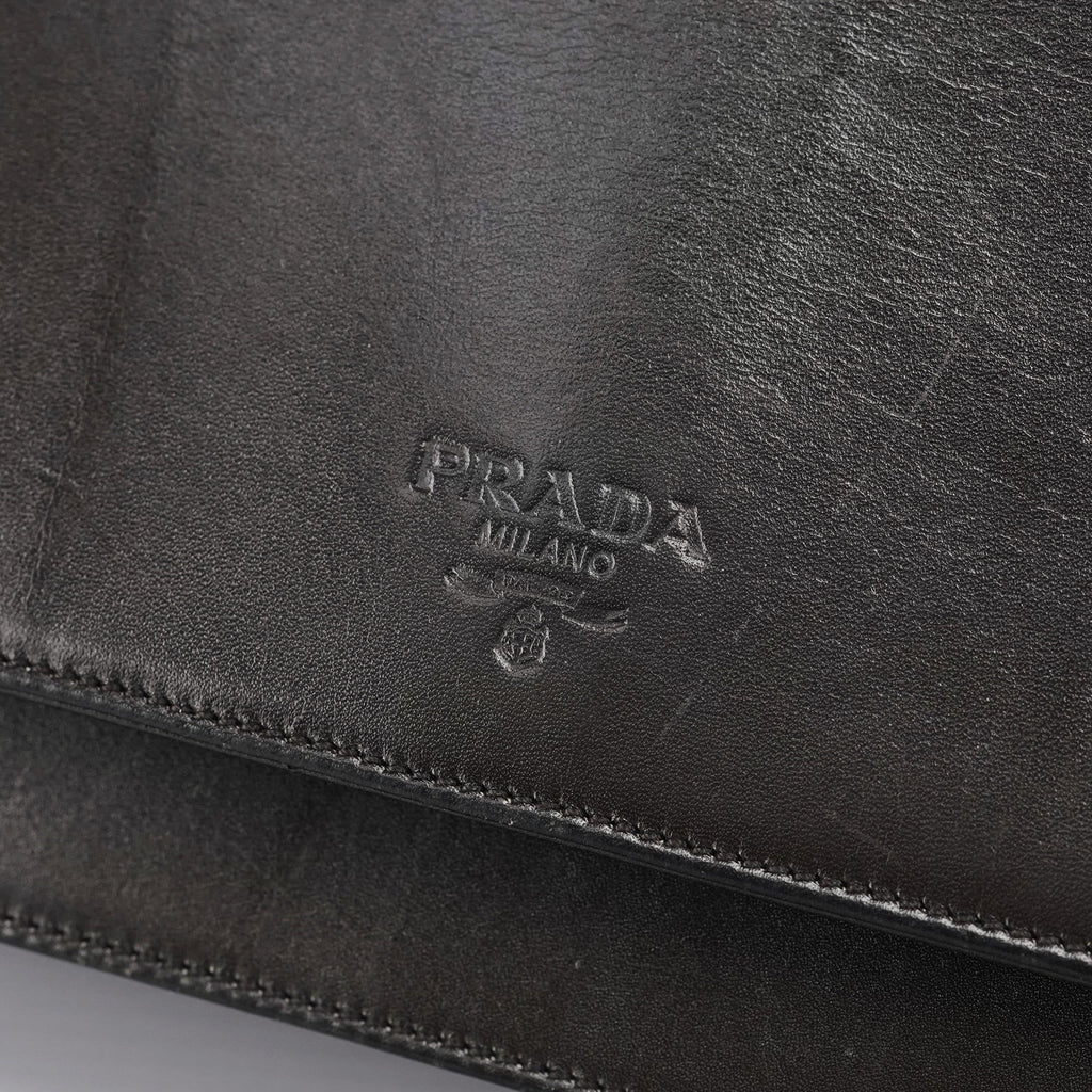 1990's Dark Brown Vitello Shoulder Bag