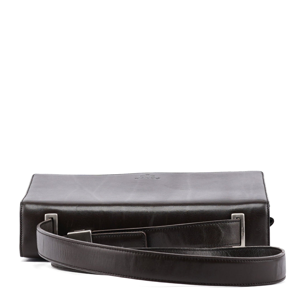 1990's Dark Brown Vitello Shoulder Bag