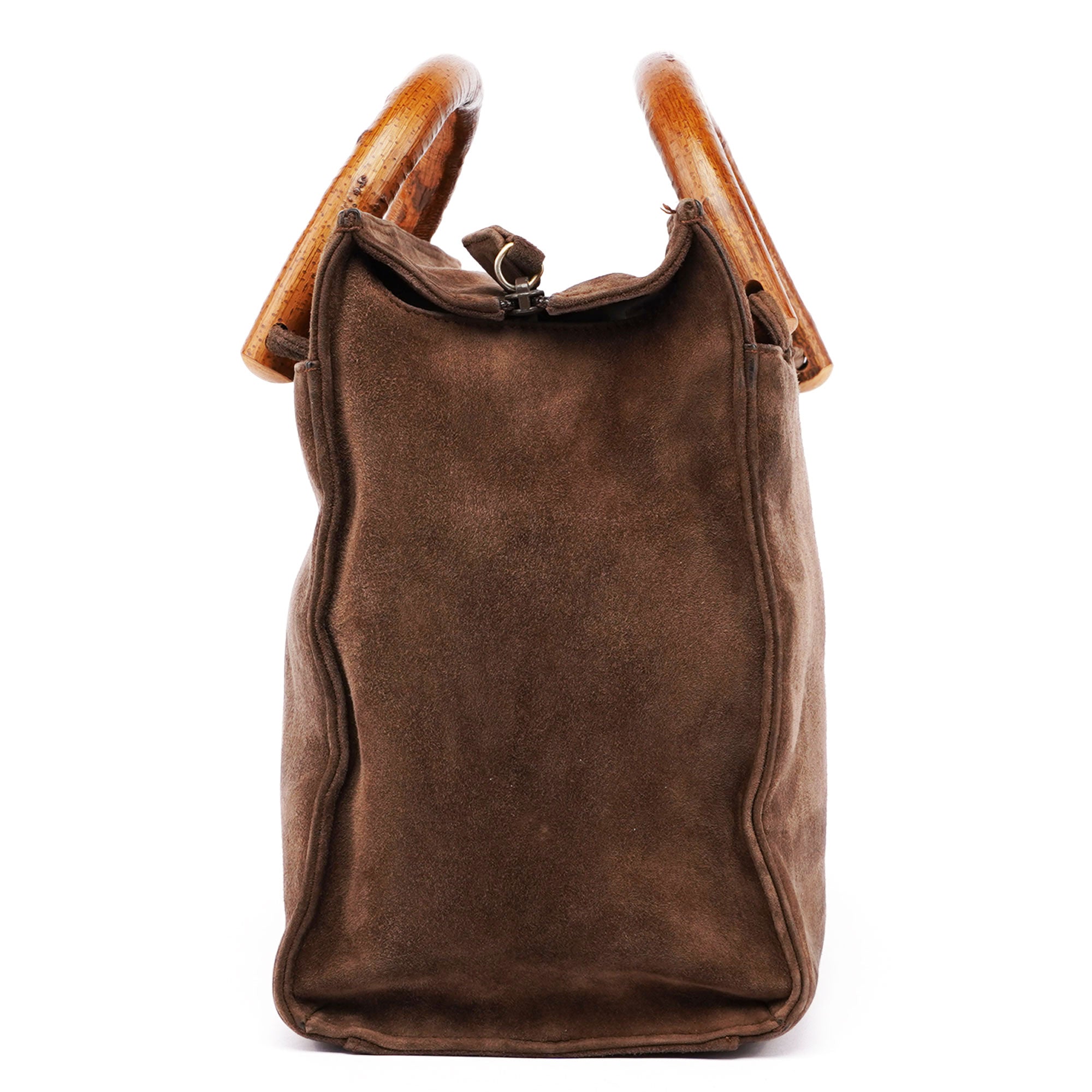 1990's Suede Wood Handle Bag