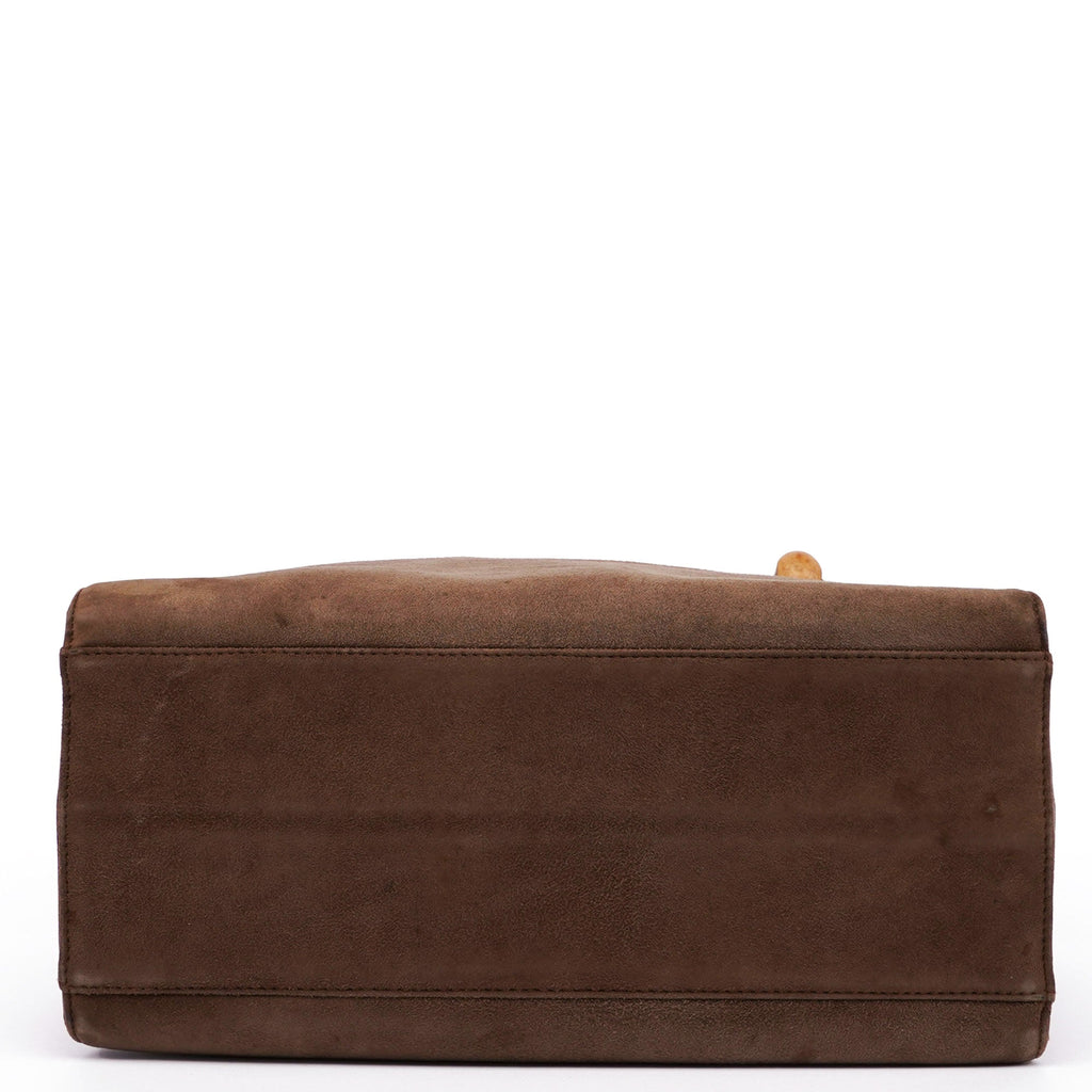 1990's Suede Wood Handle Bag