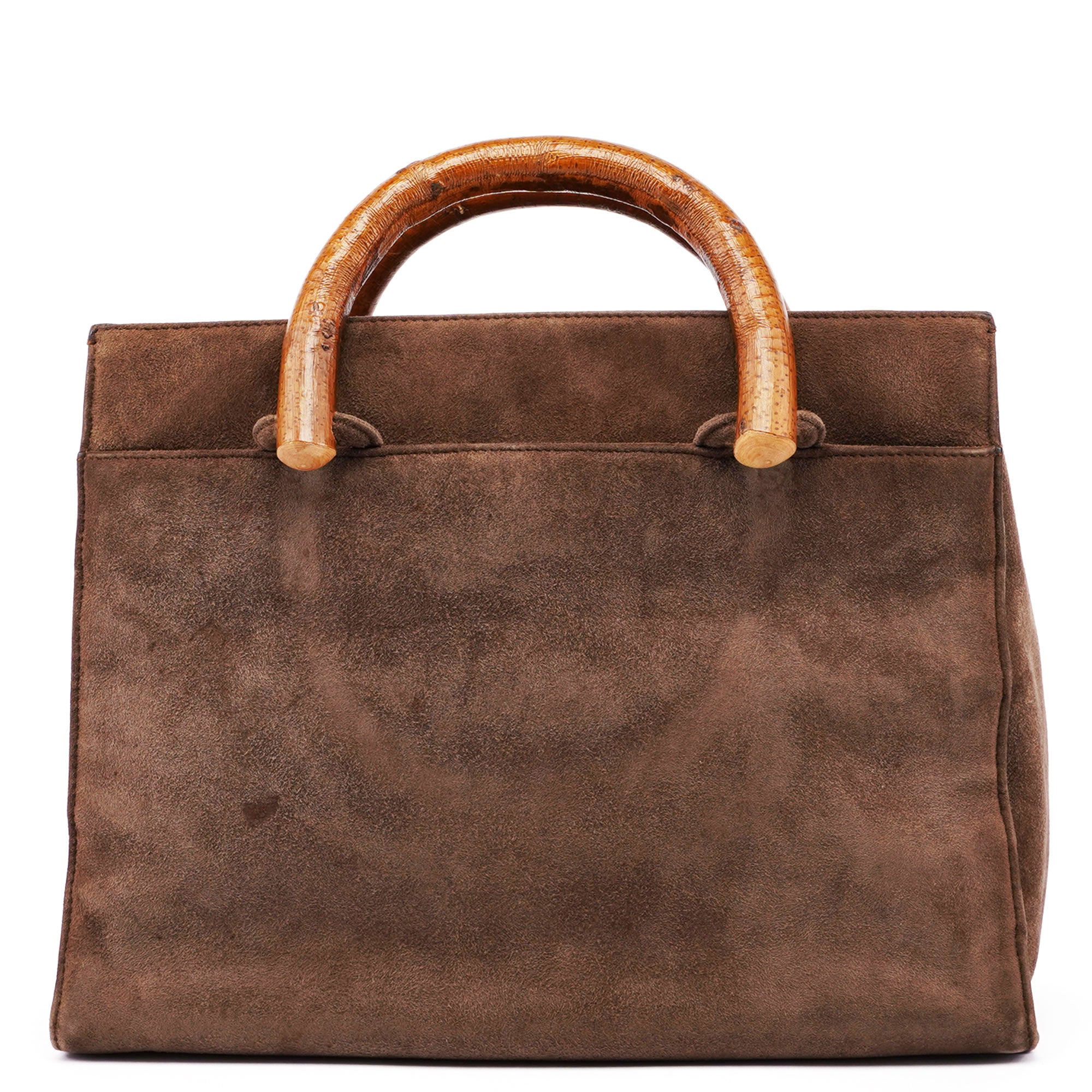 1990's Suede Wood Handle Bag