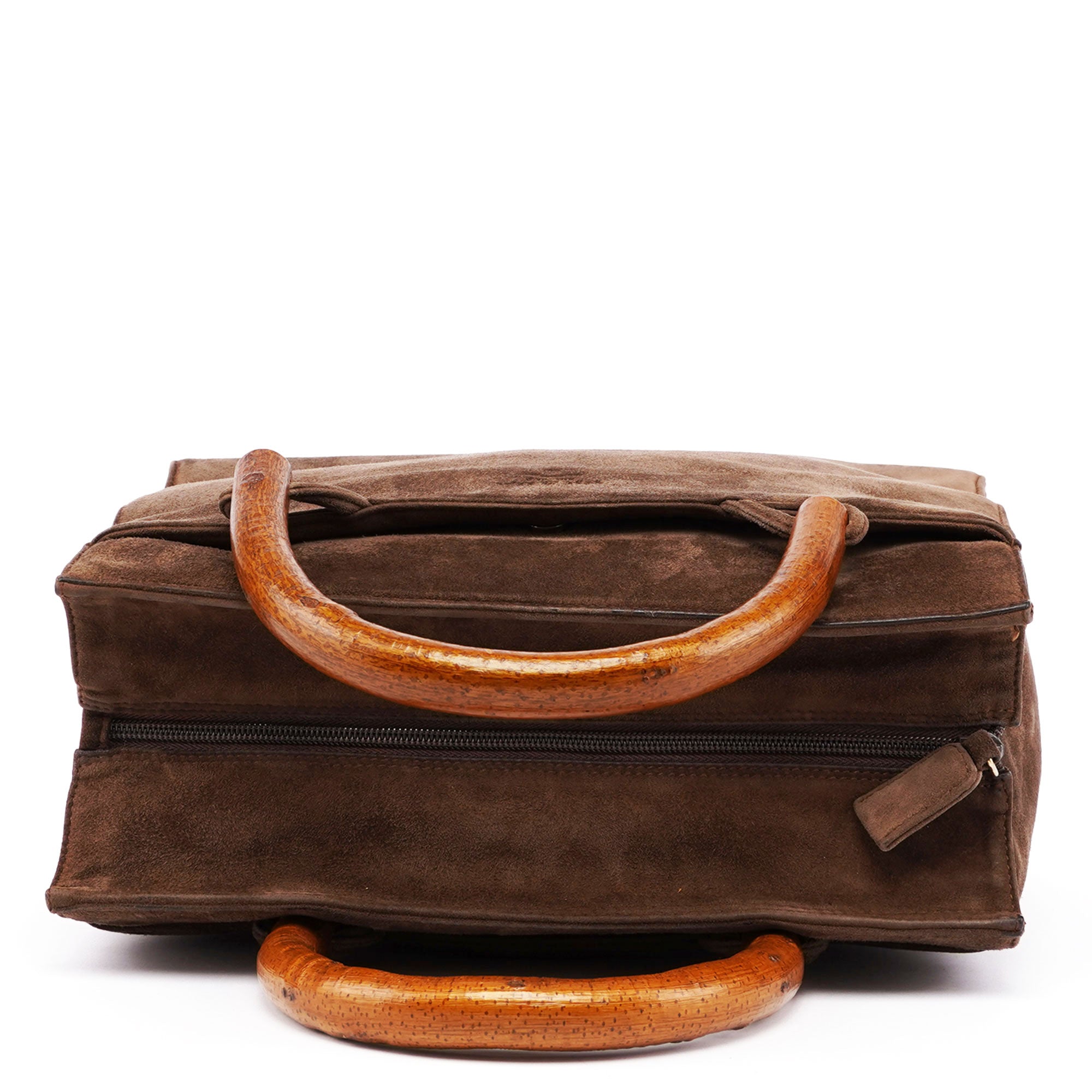 1990's Suede Wood Handle Bag