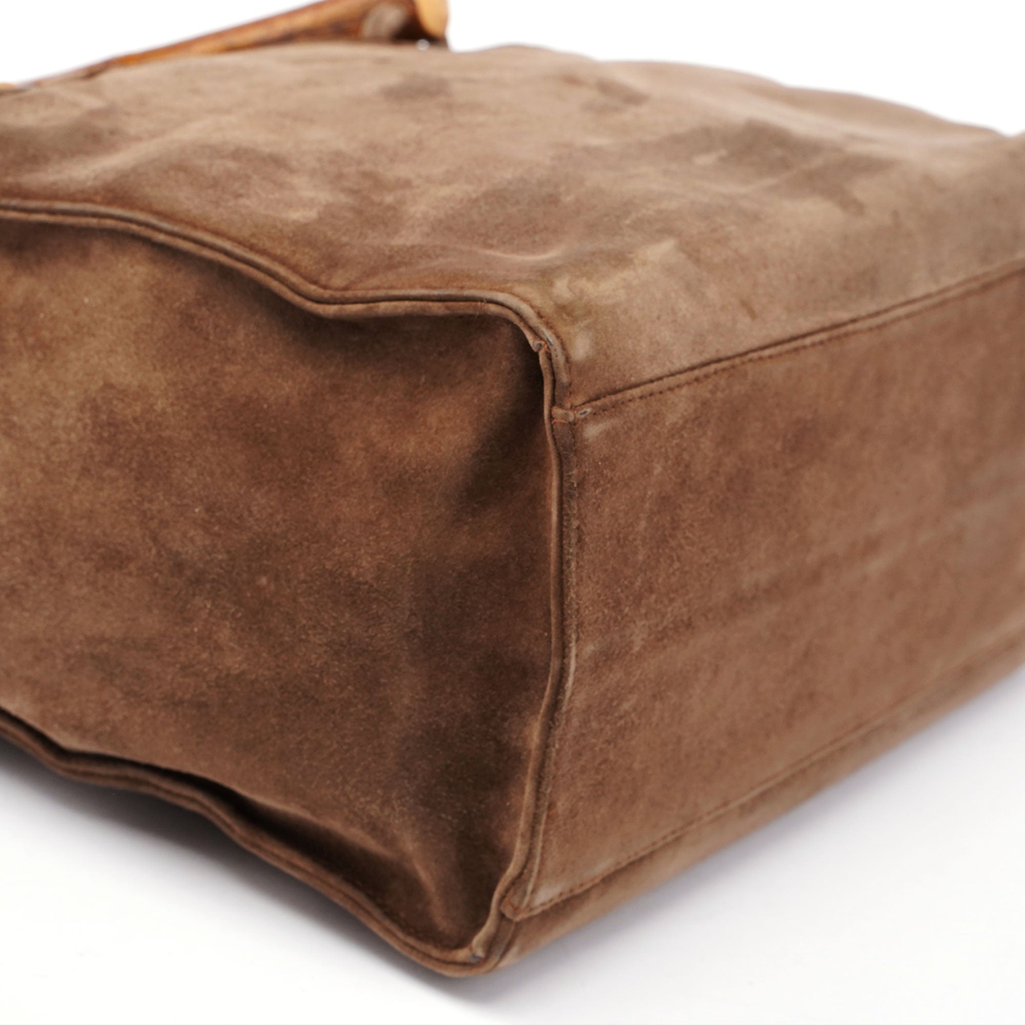 1990's Suede Wood Handle Bag