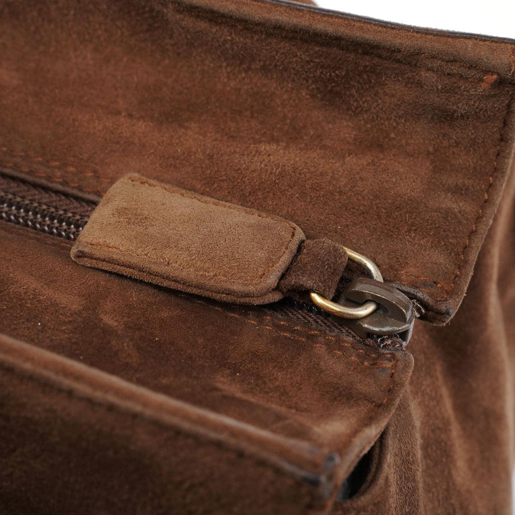 1990's Suede Wood Handle Bag