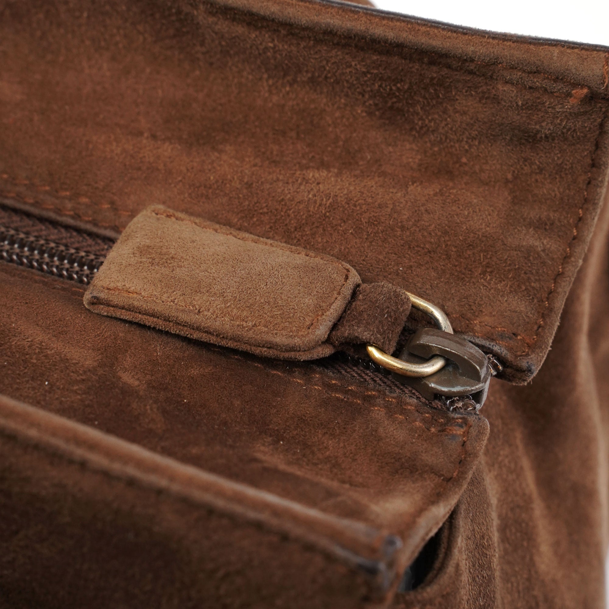 1990's Suede Wood Handle Bag