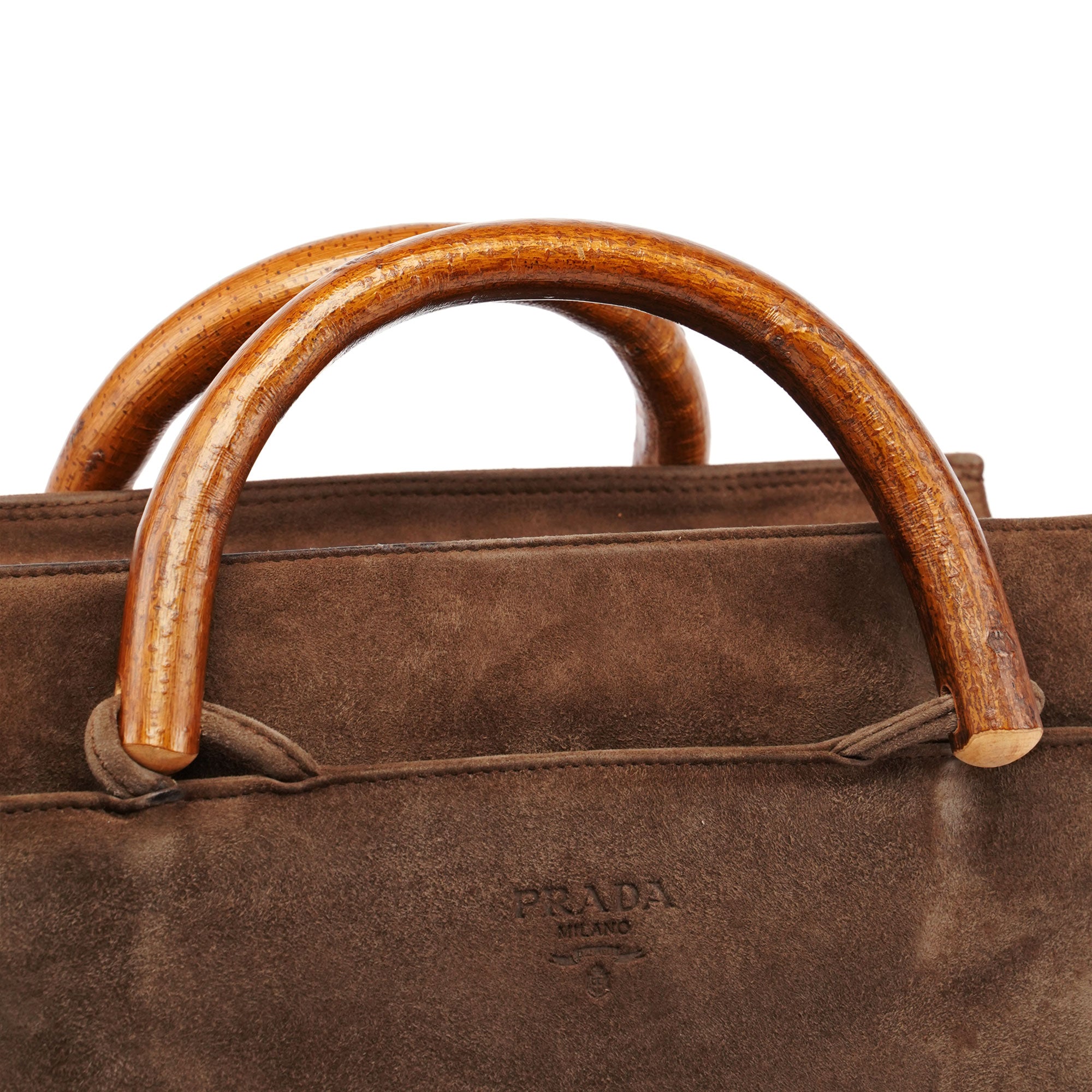 1990's Suede Wood Handle Bag