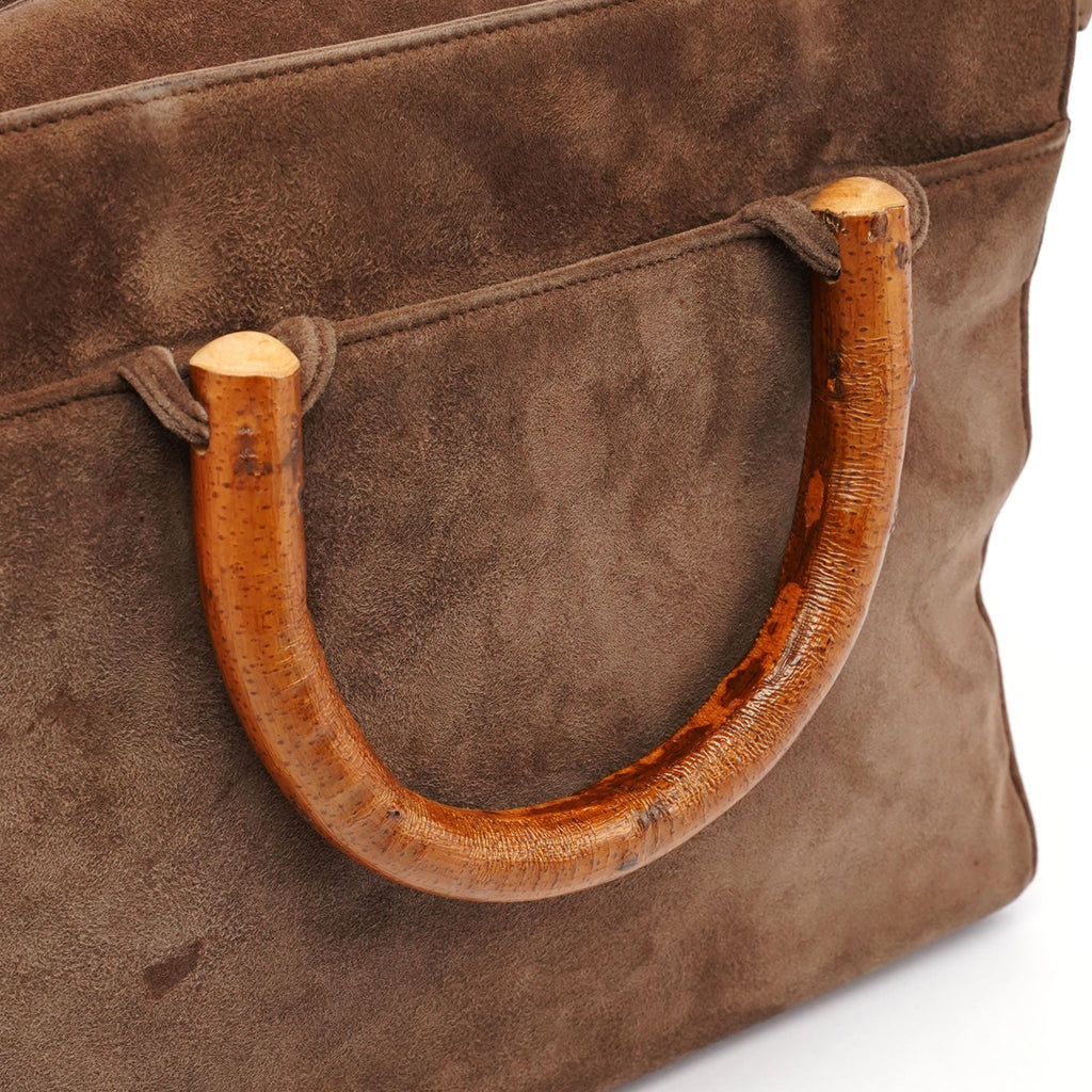 1990's Suede Wood Handle Bag