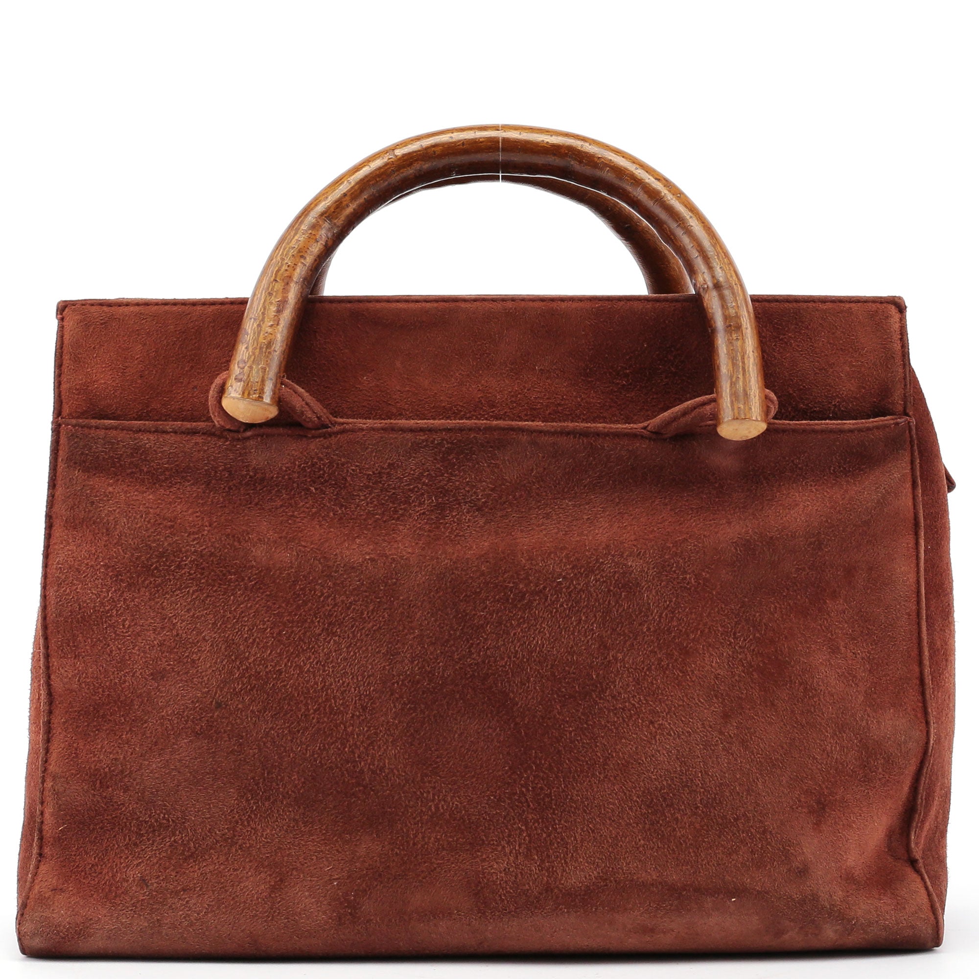1990's Suede Wood Handle Bag