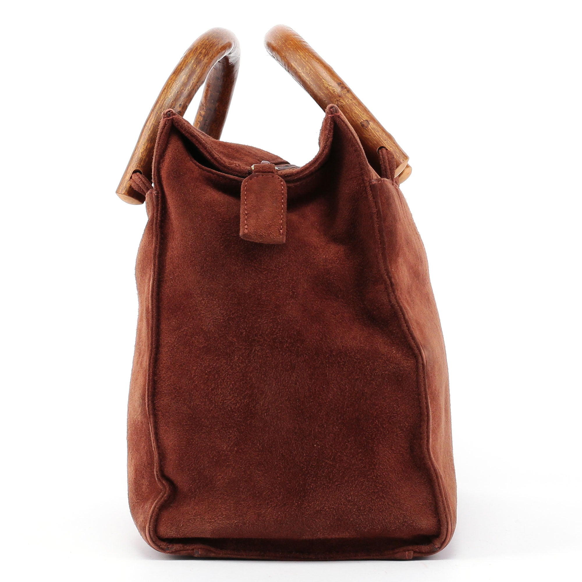 1990's Suede Wood Handle Bag