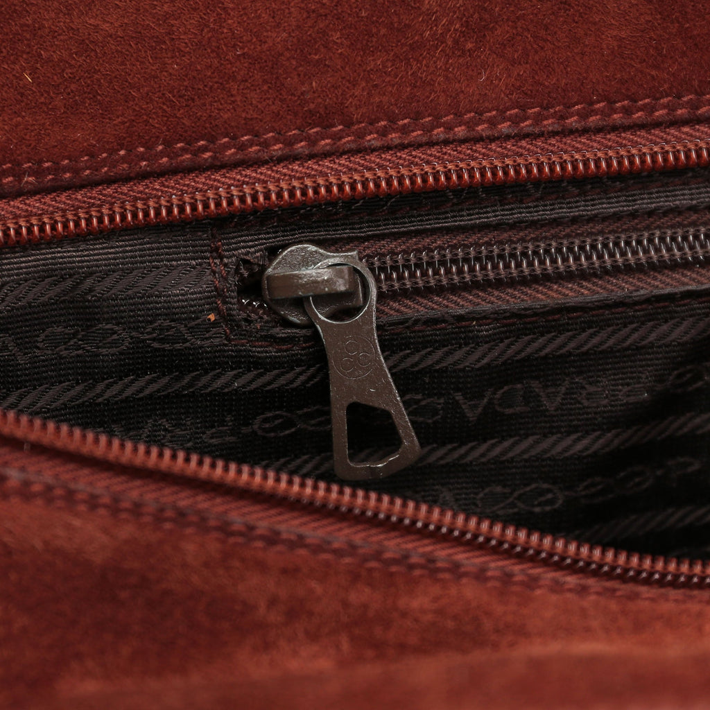 1990's Suede Wood Handle Bag