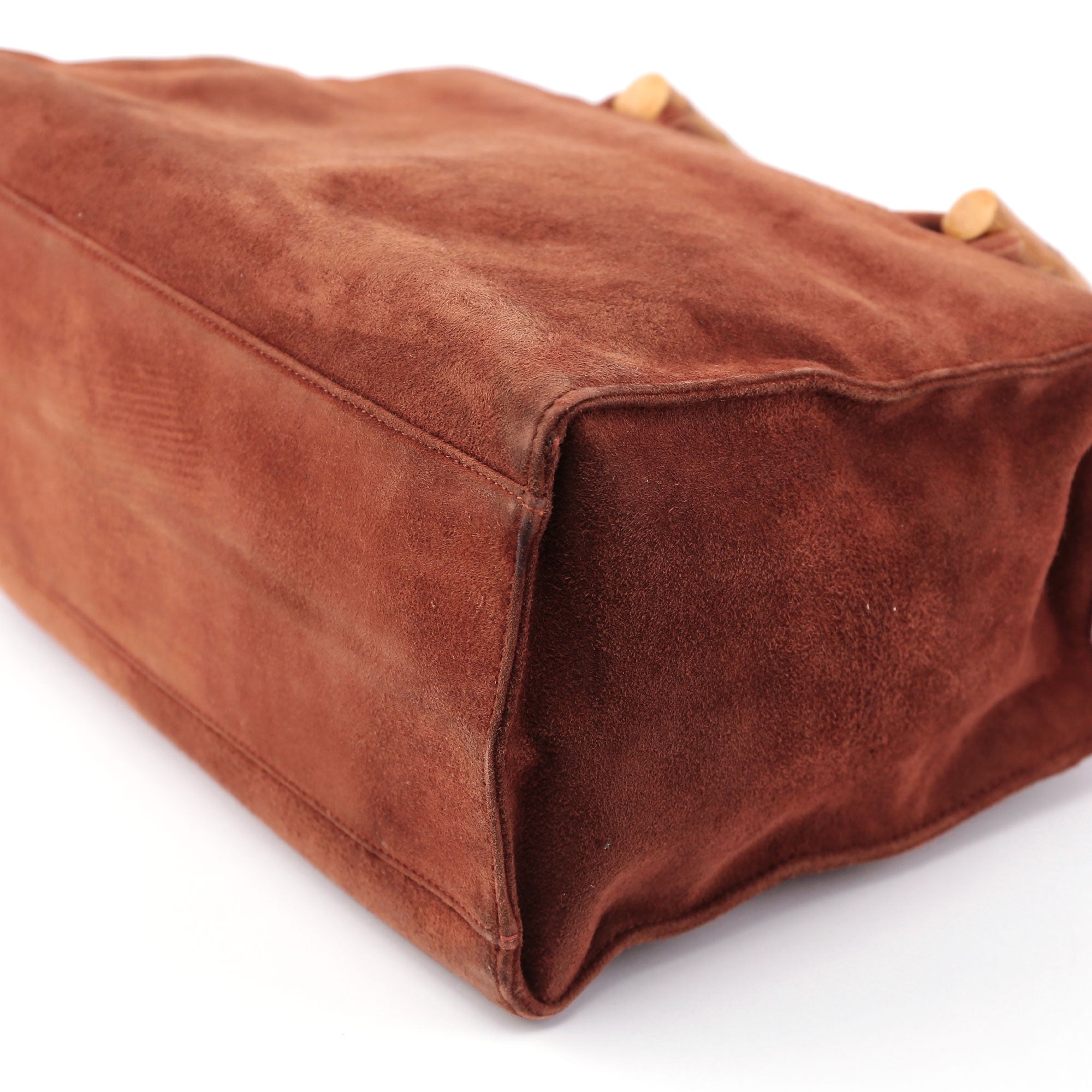 1990's Suede Wood Handle Bag