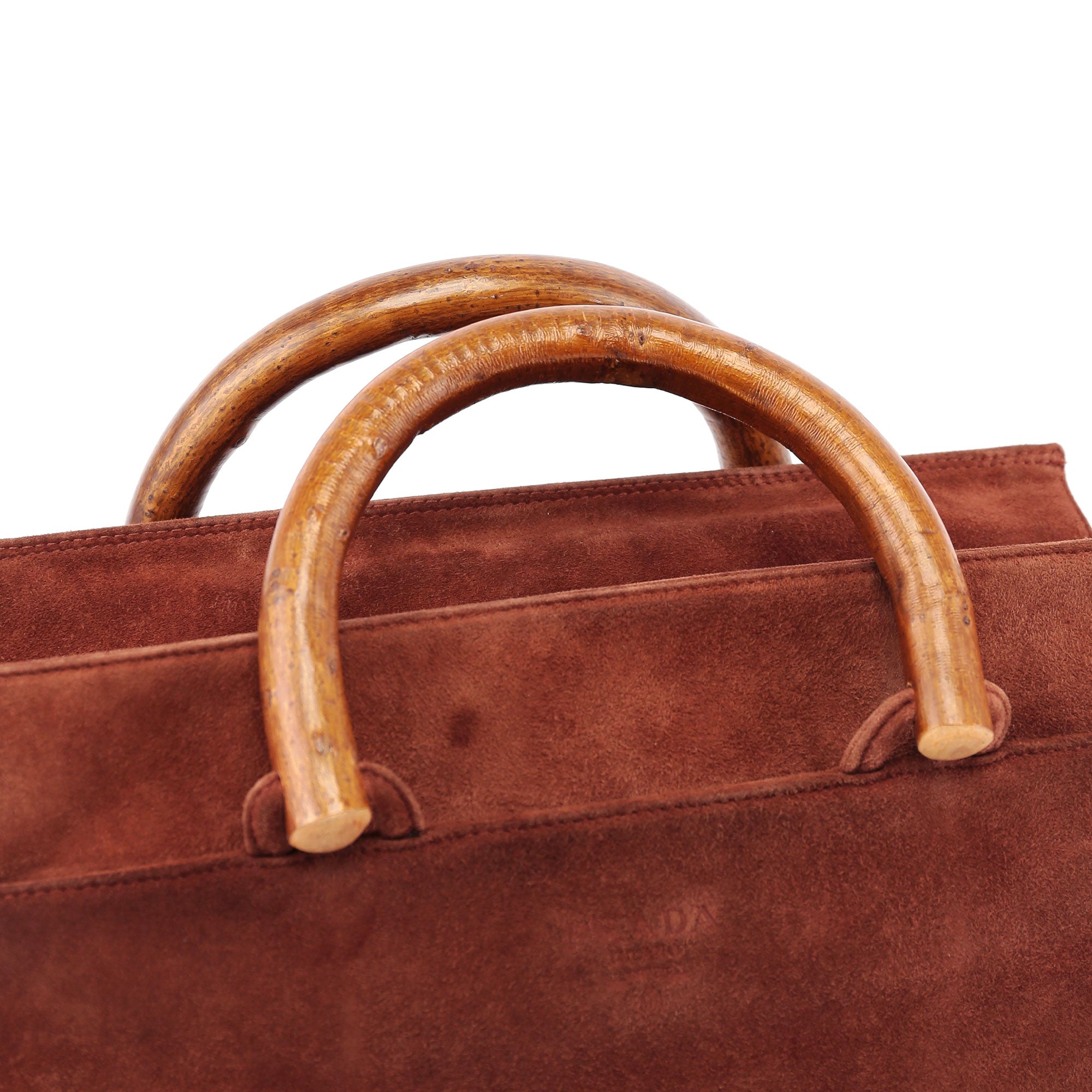 1990's Suede Wood Handle Bag