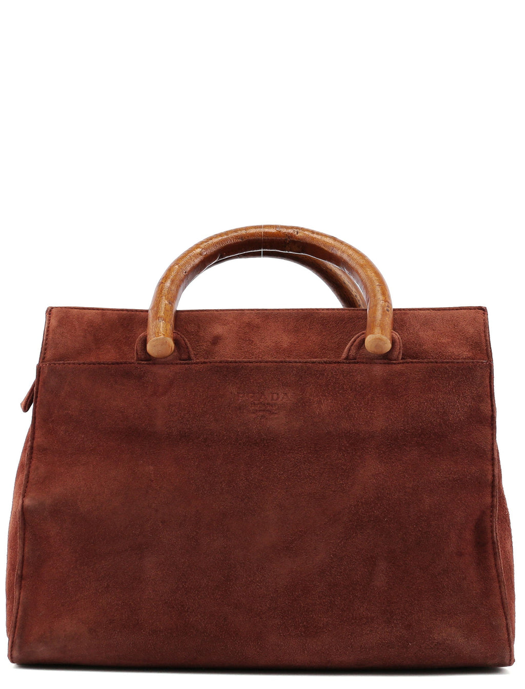 1990's Suede Wood Handle Bag
