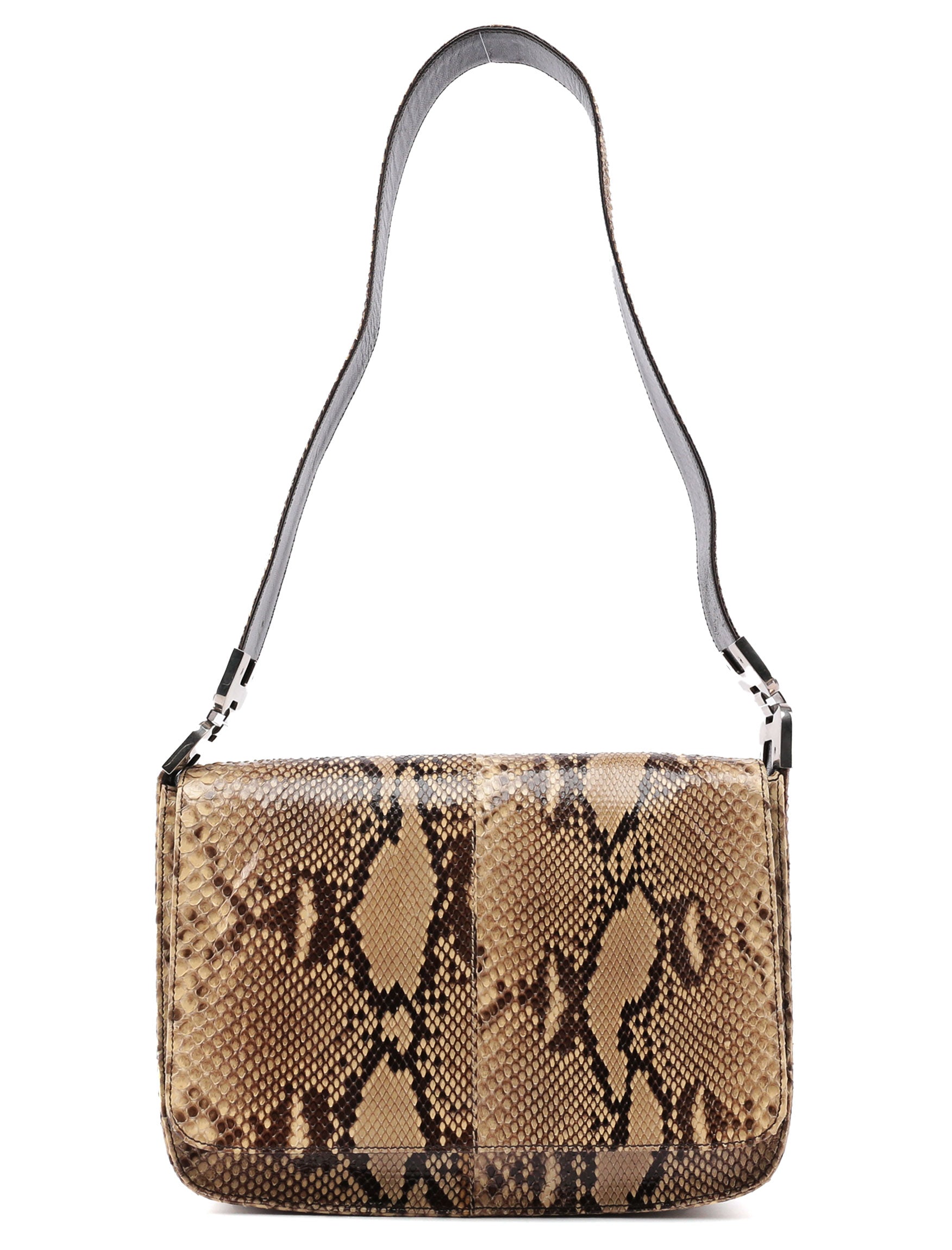 1990's Yellow Python Skin Shoulder Bag
