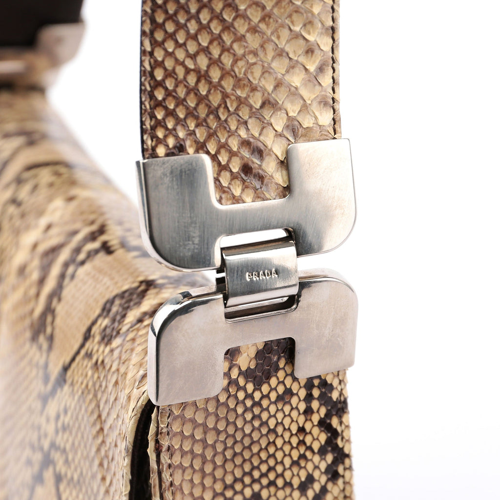 1990's Yellow Python Skin Shoulder Bag