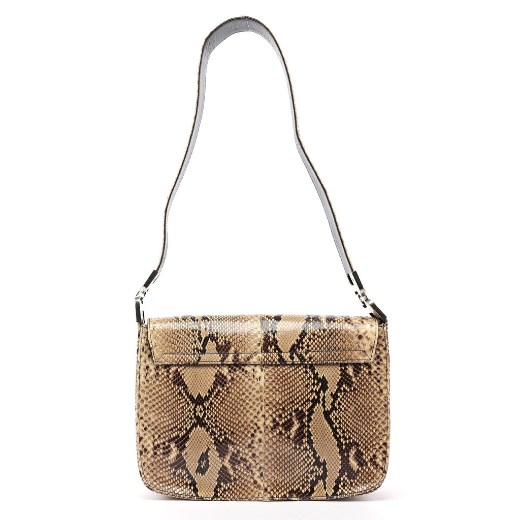 1990's Yellow Python Skin Shoulder Bag