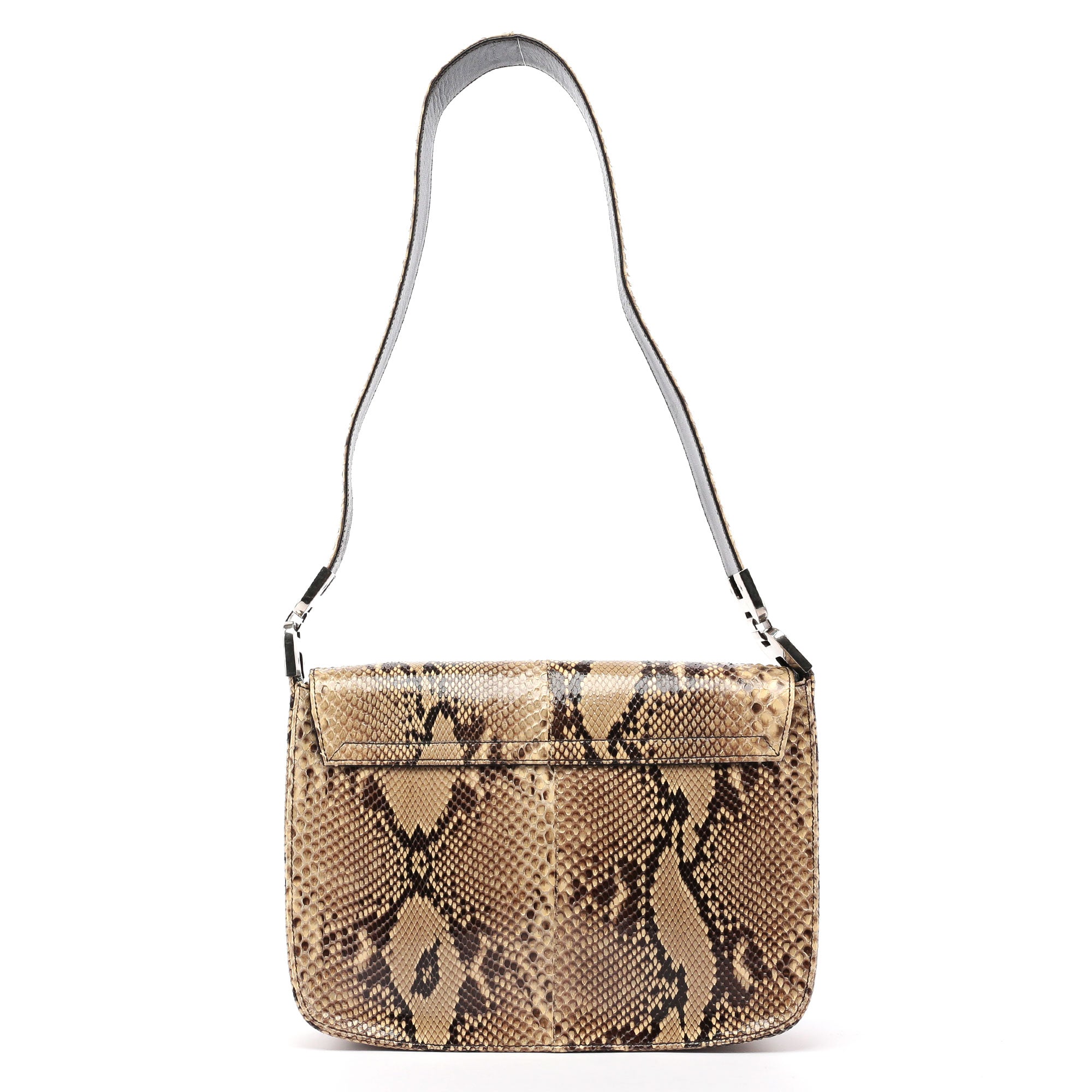 1990's Yellow Python Skin Shoulder Bag