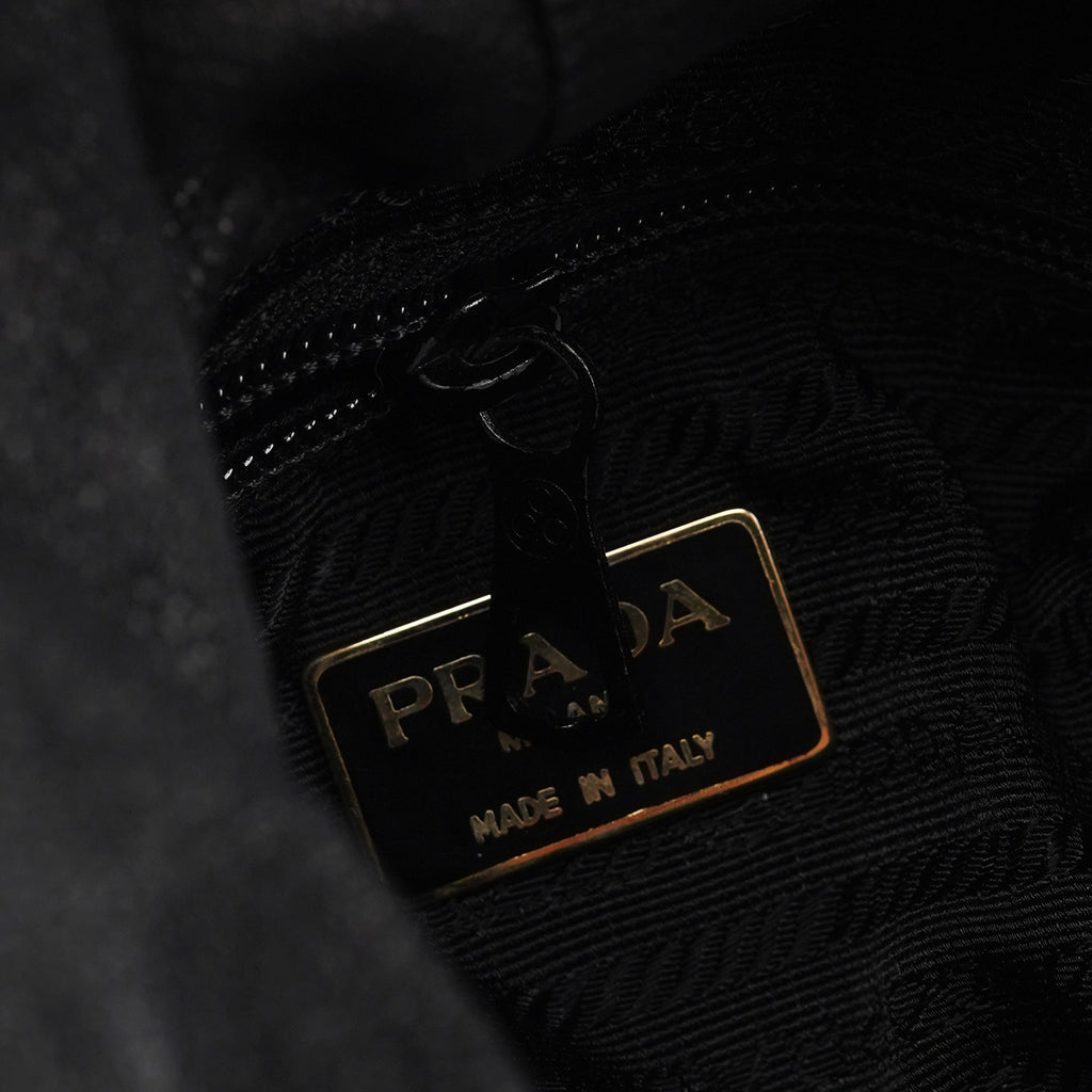 1995 Black Spazzolato Bucket Bag