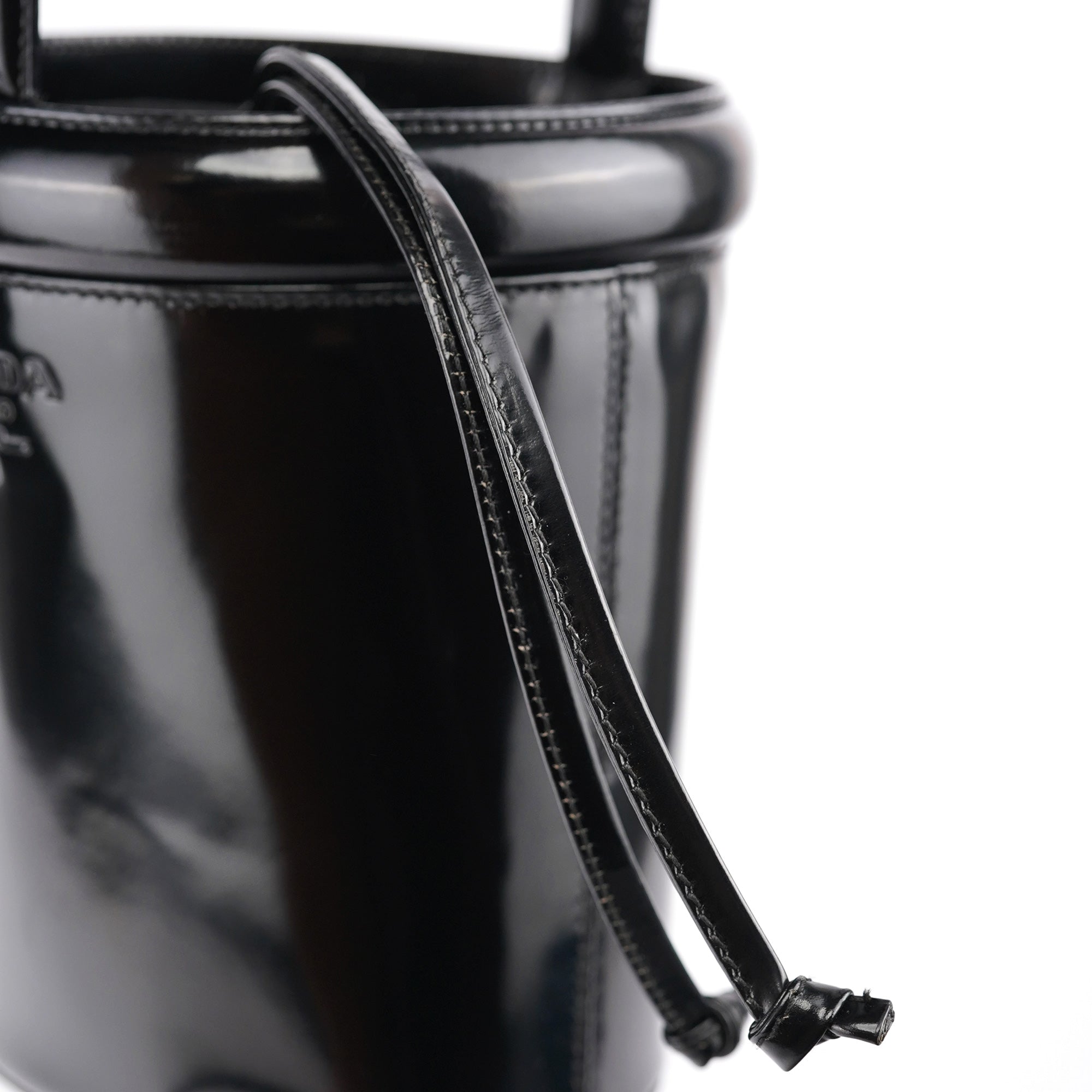 1995 Black Spazzolato Bucket Bag