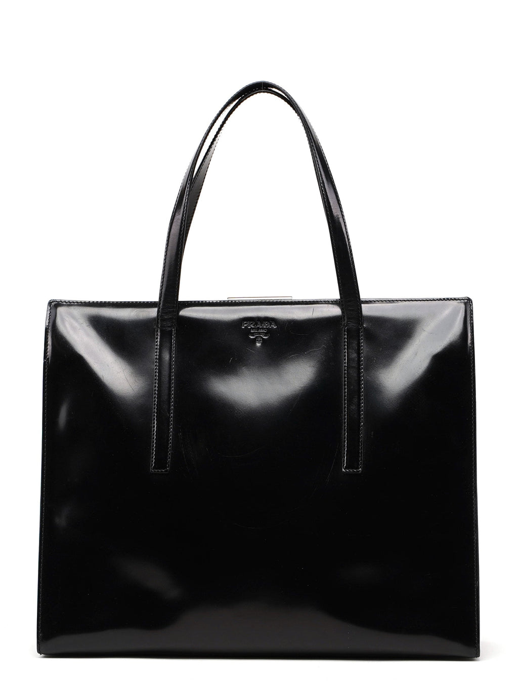 1995 Black Spazzolato Clutch Tote Bag