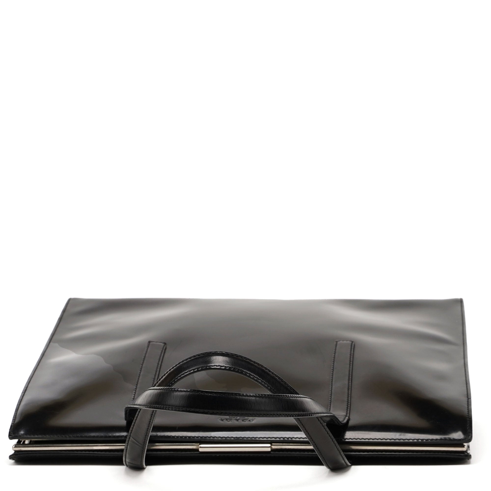 1995 Black Spazzolato Clutch Tote Bag