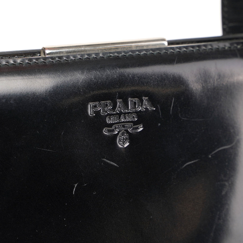 1995 Black Spazzolato Clutch Tote Bag