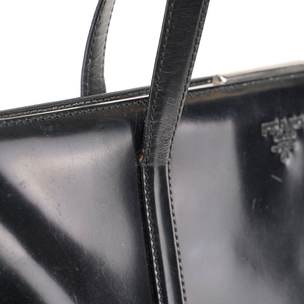 1995 Black Spazzolato Clutch Tote Bag