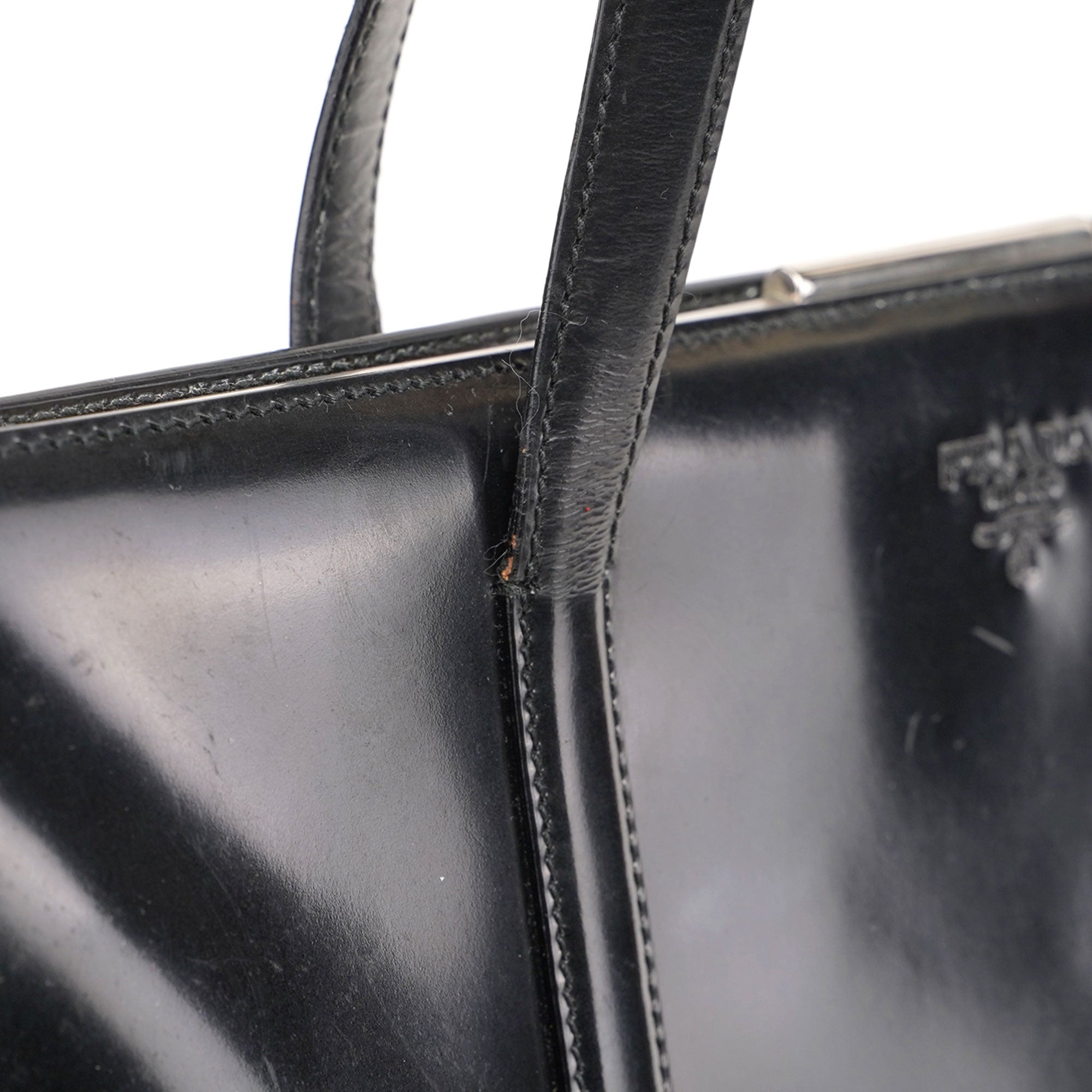 1995 Black Spazzolato Clutch Tote Bag