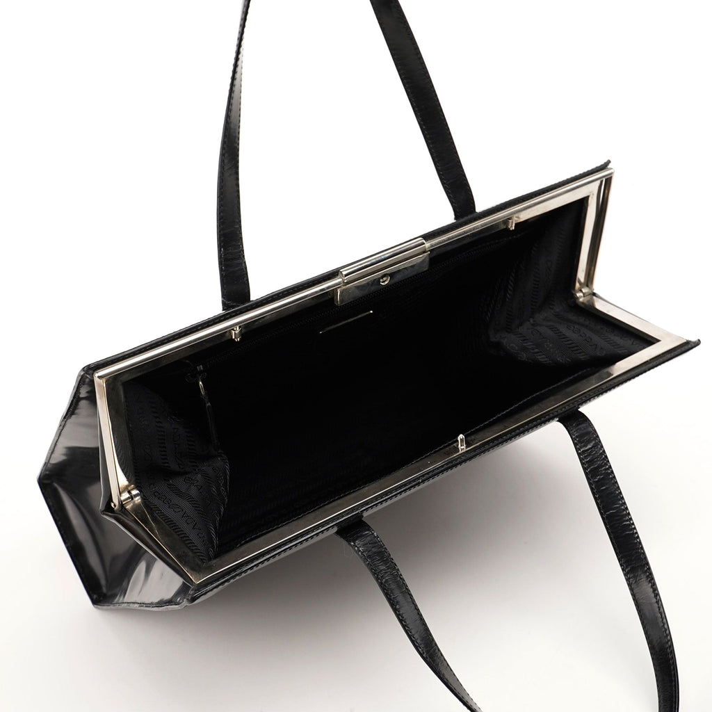 1995 Black Spazzolato Clutch Tote Bag
