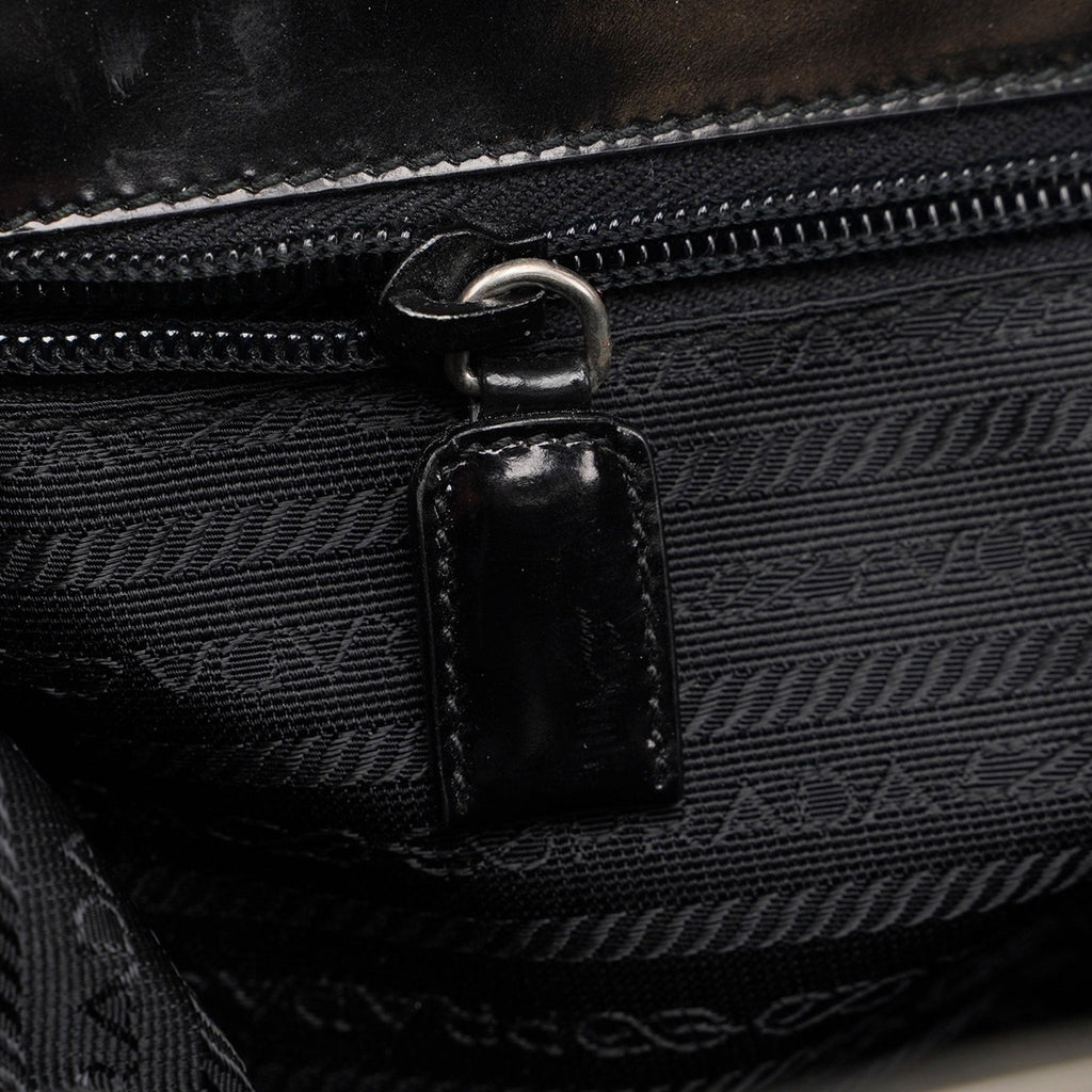 1995 Black Spazzolato Clutch Tote Bag