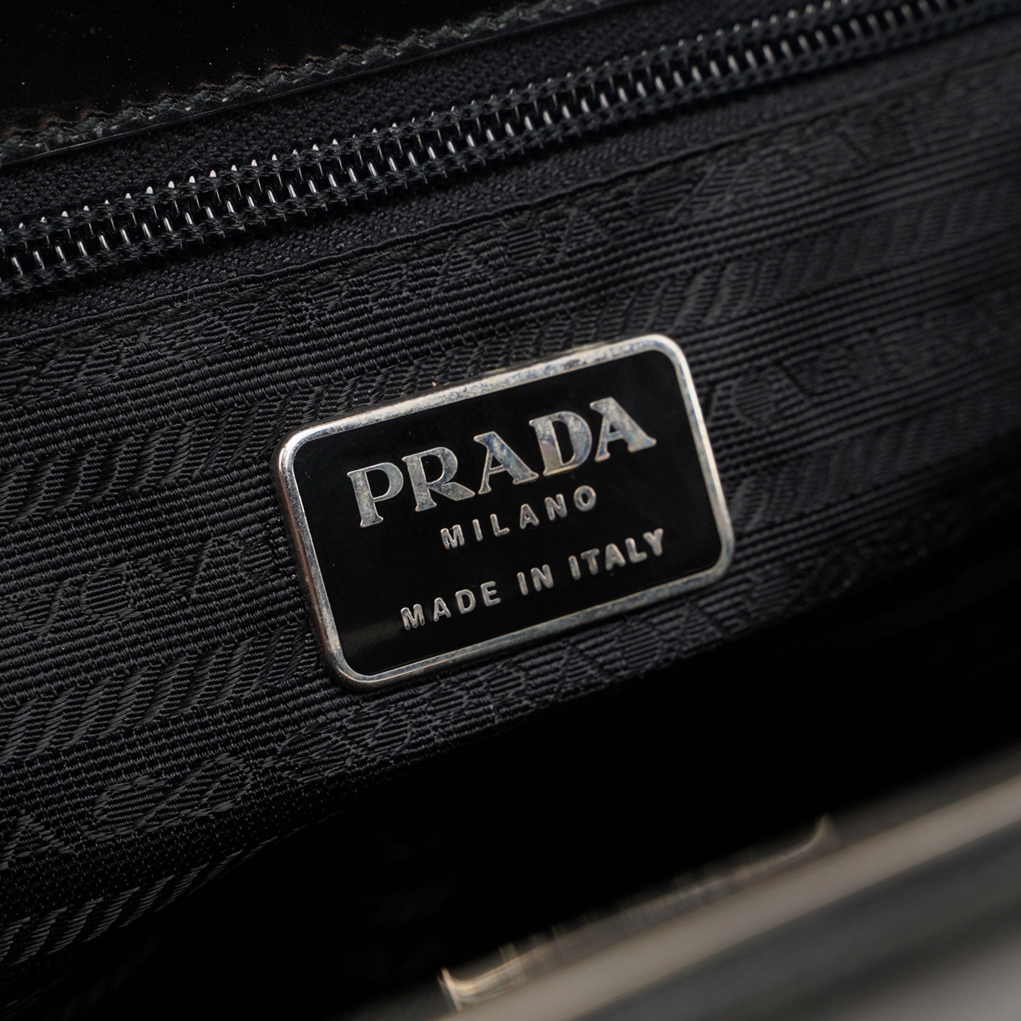 1995 Black Spazzolato Clutch Tote Bag