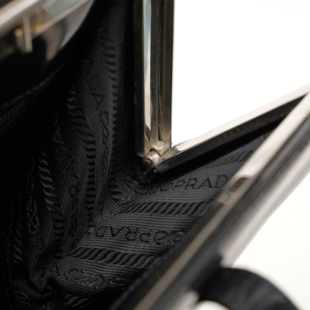 1995 Black Spazzolato Clutch Tote Bag