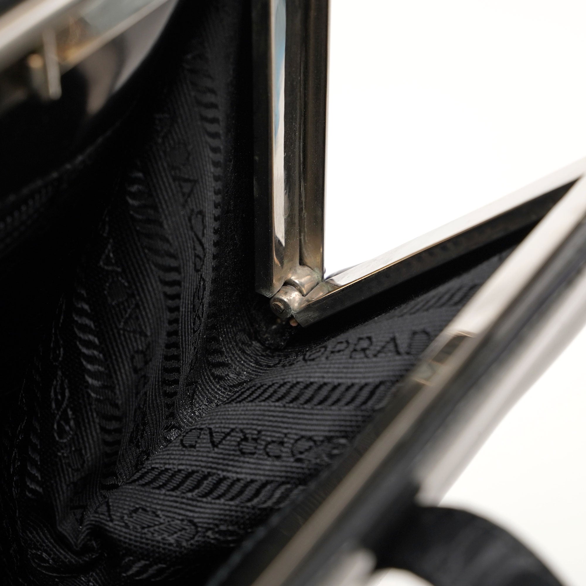 1995 Black Spazzolato Clutch Tote Bag