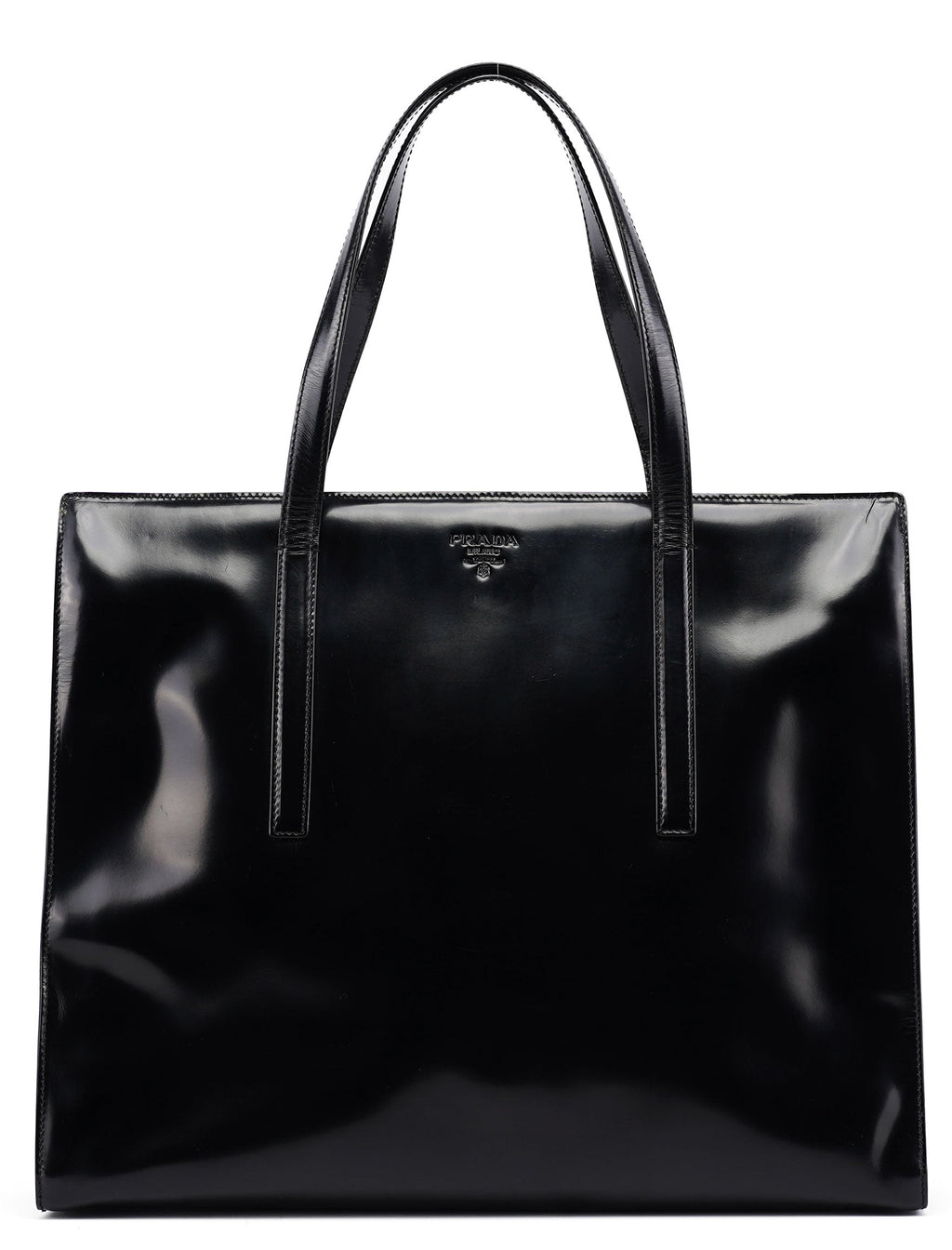 1995 Black Spazzolato Clutch Tote Bag