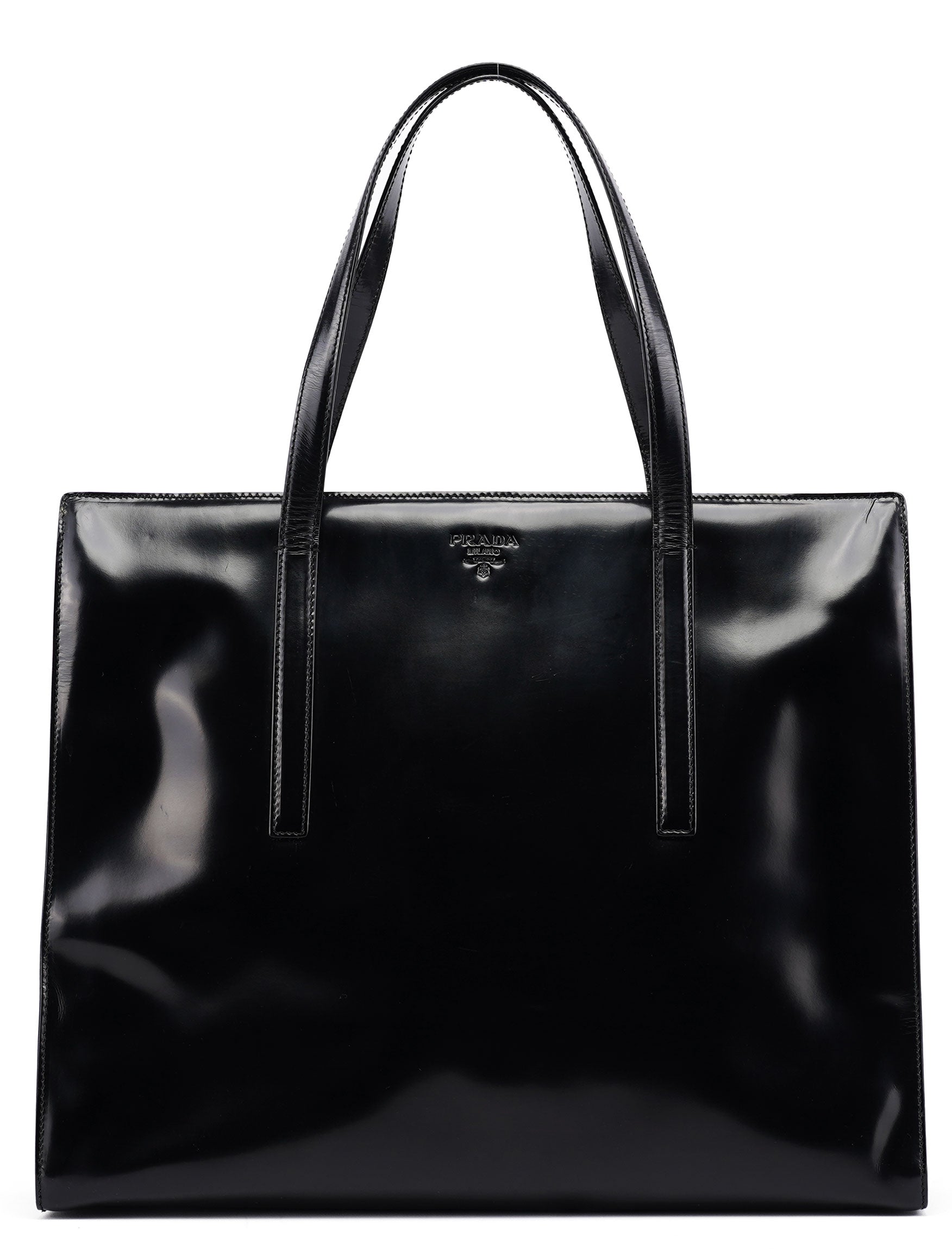 1995 Black Spazzolato Clutch Tote Bag