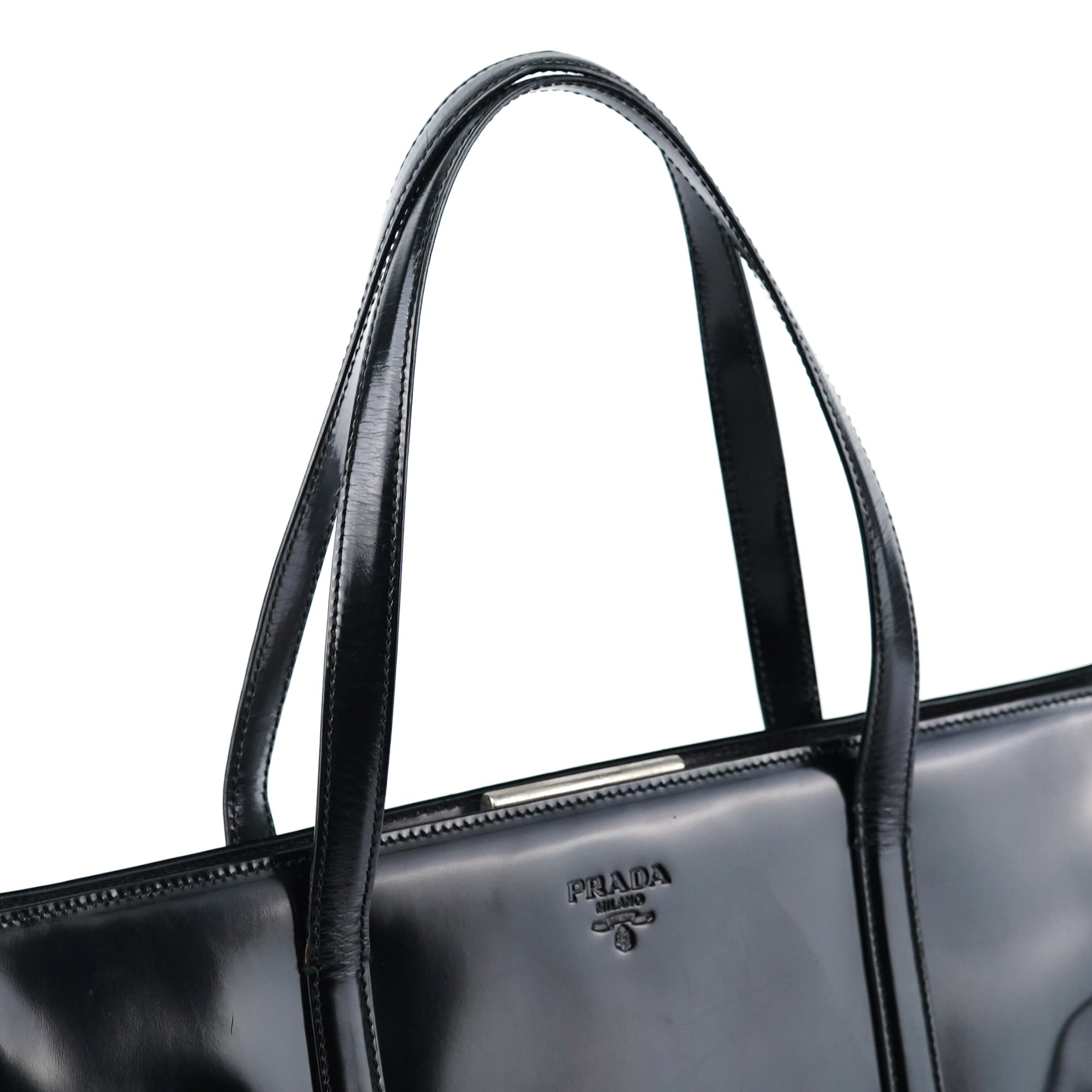 1995 Black Spazzolato Clutch Tote Bag